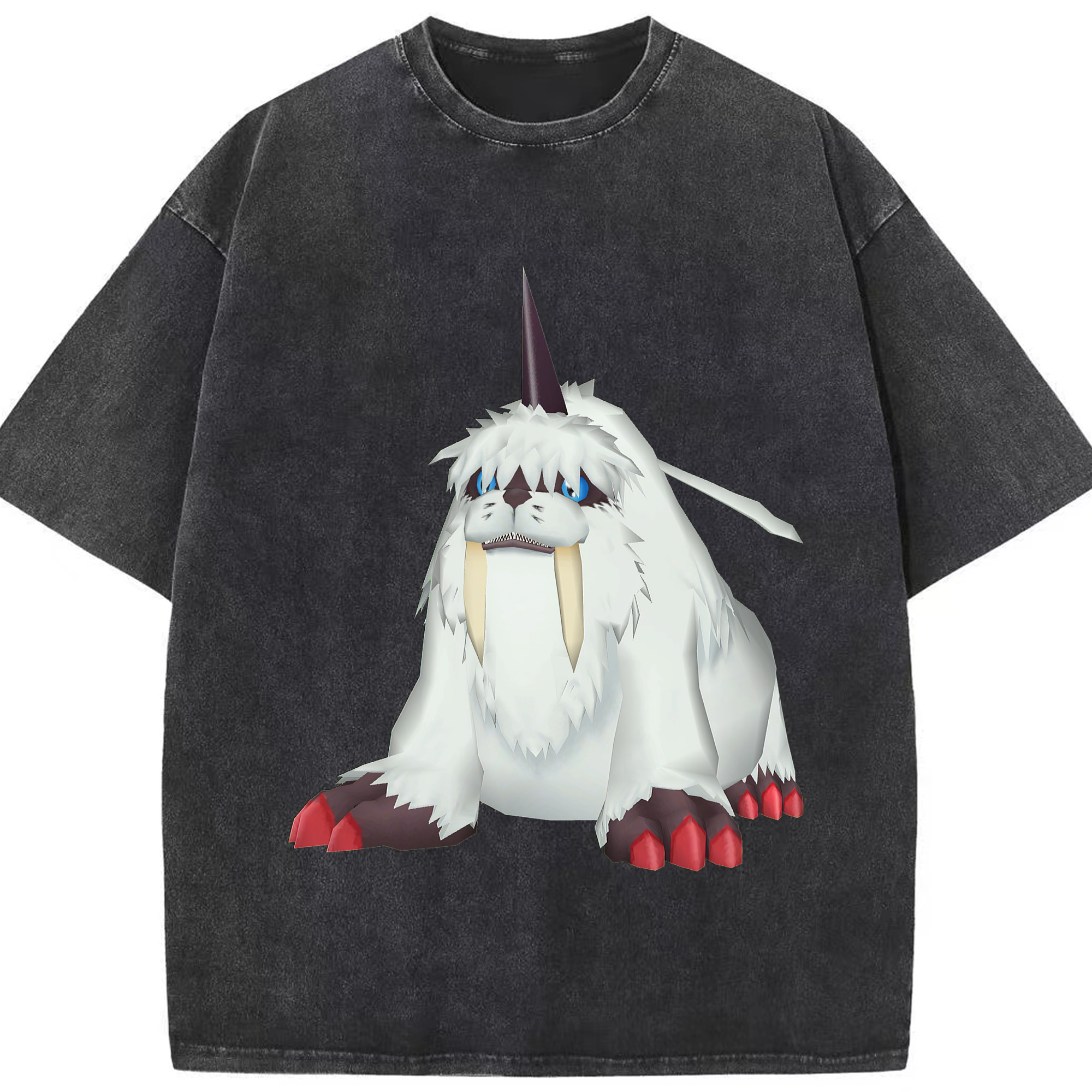 （画像用） Digimon デジタルモンスター/デジモン 綿100% ヴィンテージ風 半袖Tシャツ（フロントプリント）