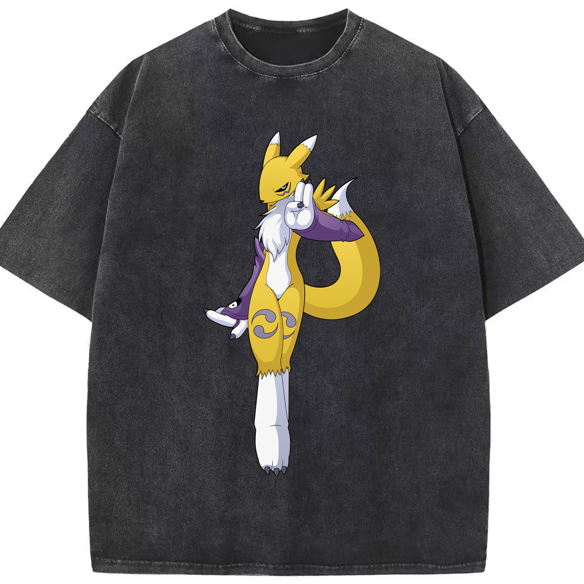 （画像用） Digimon デジタルモンスター/デジモン 綿100% ヴィンテージ風 半袖Tシャツ（フロントプリント）