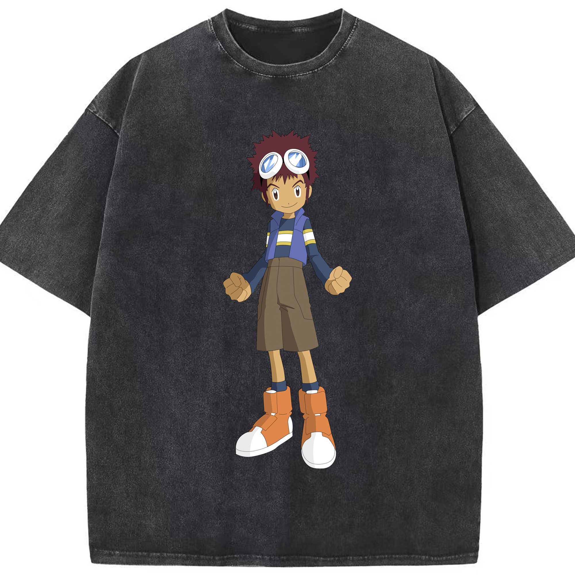 （画像用） Digimon デジタルモンスター/デジモン 綿100% ヴィンテージ風 半袖Tシャツ（フロントプリント）
