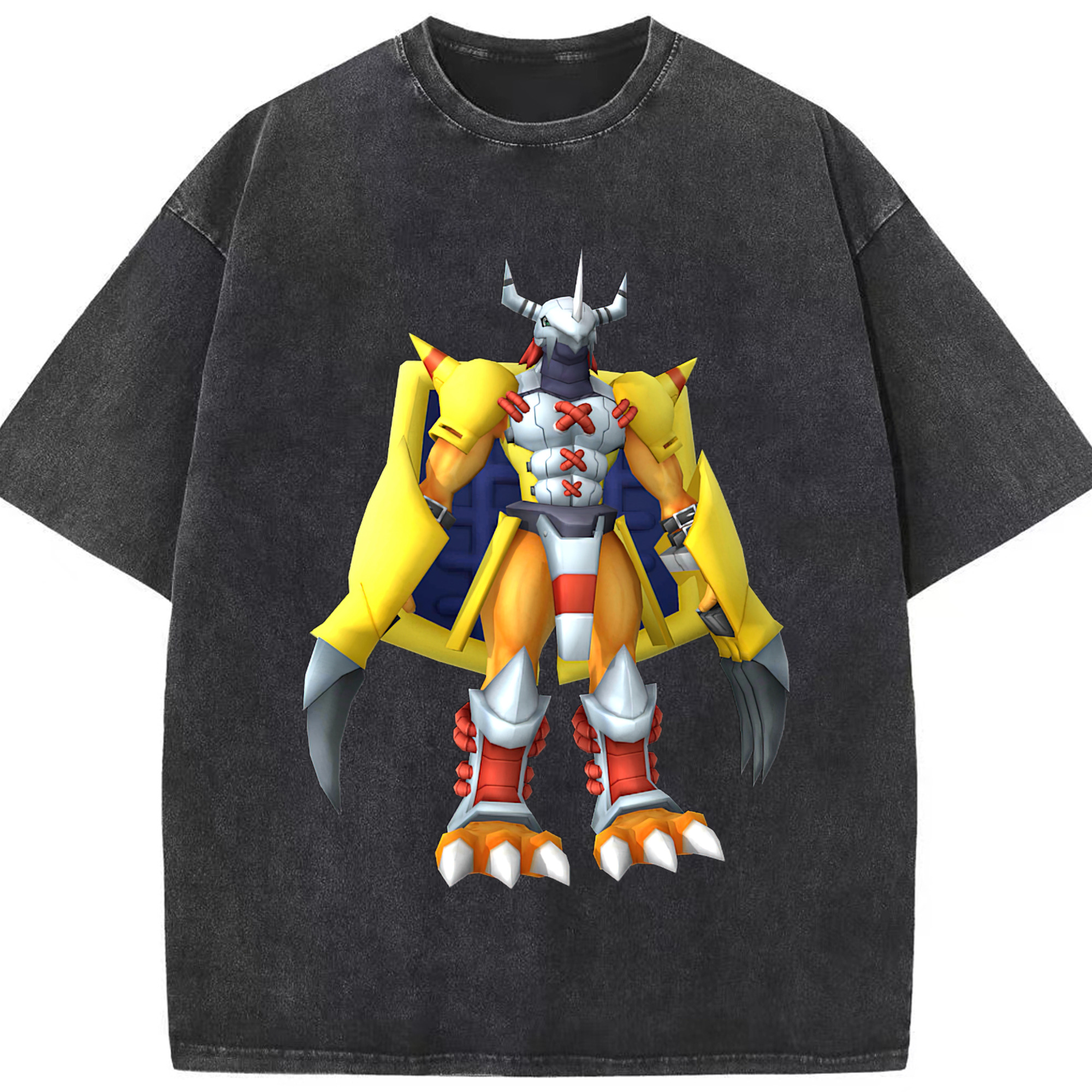 （画像用） Digimon デジタルモンスター/デジモン 綿100% ヴィンテージ風 半袖Tシャツ（フロントプリント）