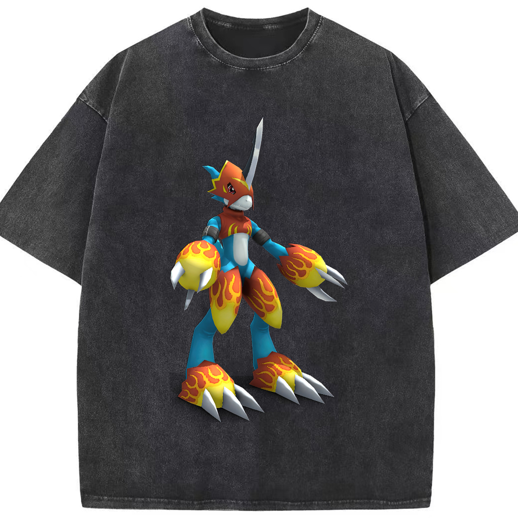 （画像用） Digimon デジタルモンスター/デジモン 綿100% ヴィンテージ風 半袖Tシャツ（フロントプリント）