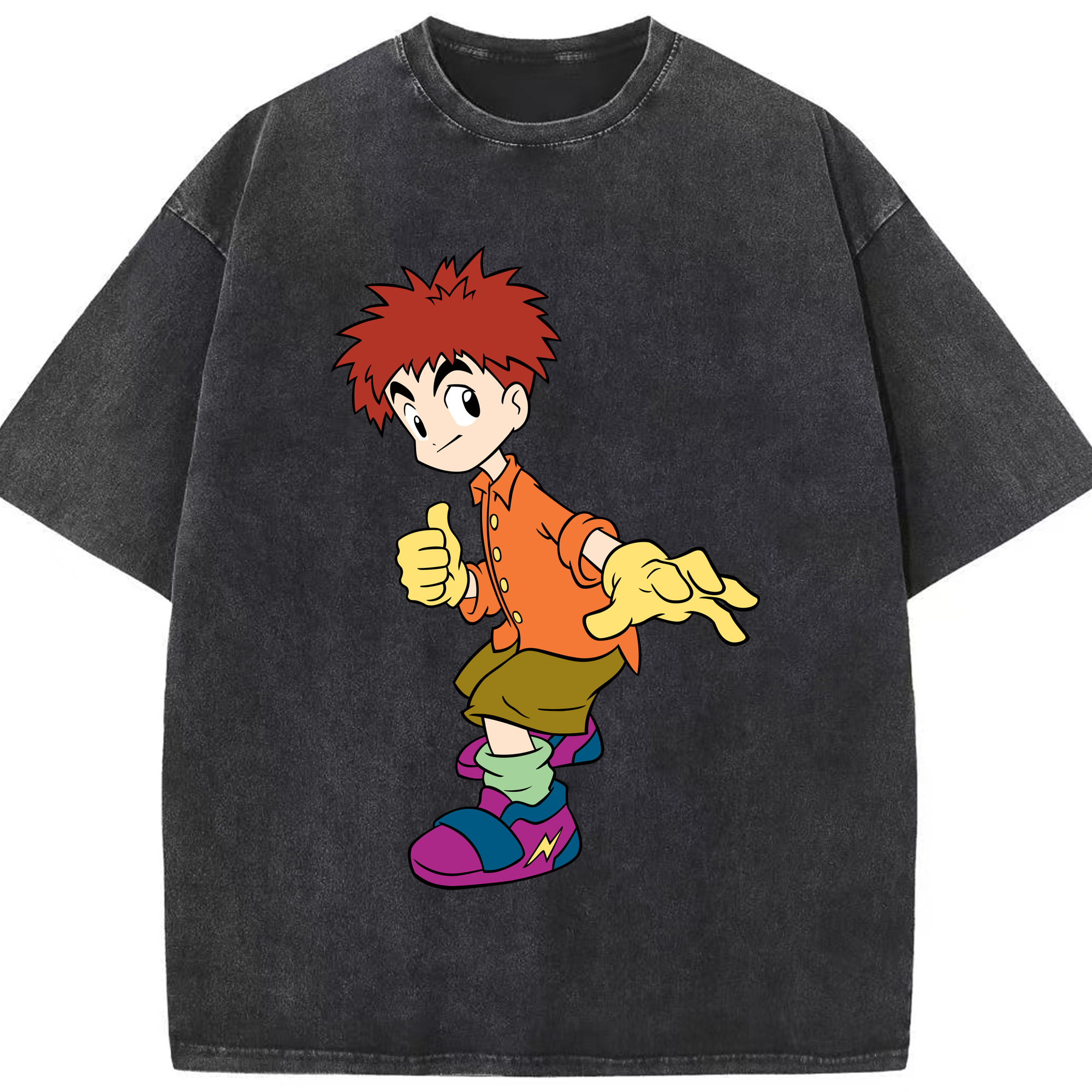 （画像用） Digimon デジタルモンスター/デジモン 綿100% ヴィンテージ風 半袖Tシャツ（フロントプリント）