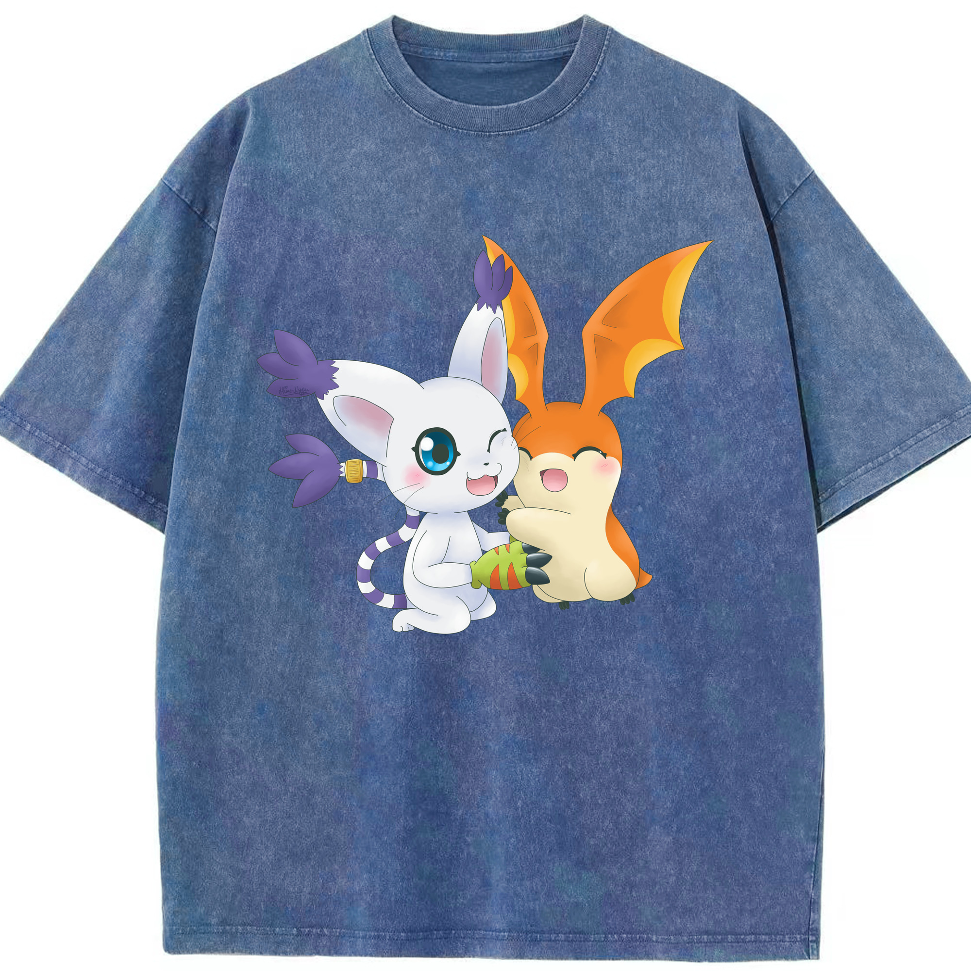 （画像用） Digimon デジタルモンスター/デジモン 綿100% ヴィンテージ風 半袖Tシャツ（フロントプリント）