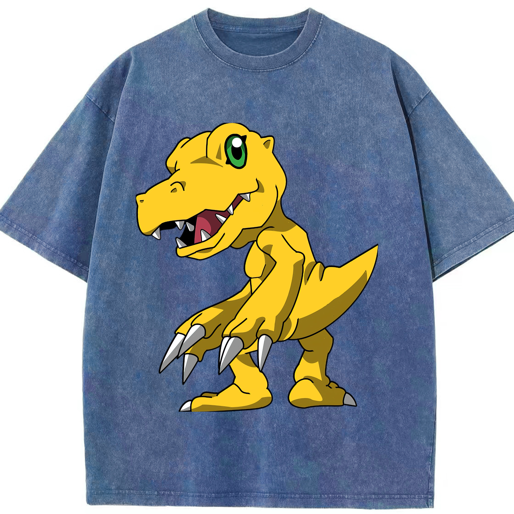 （画像用） Digimon デジタルモンスター/デジモン 綿100% ヴィンテージ風 半袖Tシャツ（フロントプリント）