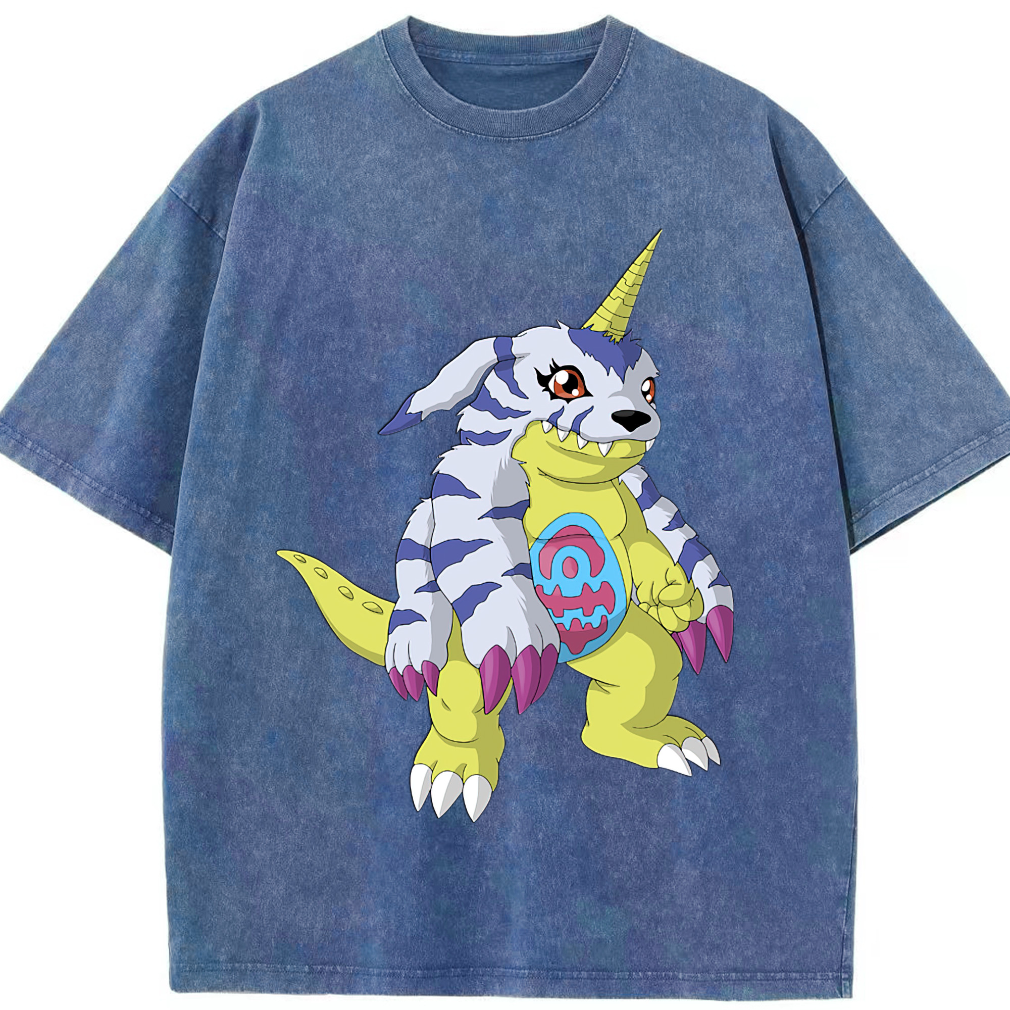 （画像用） Digimon デジタルモンスター/デジモン 綿100% ヴィンテージ風 半袖Tシャツ（フロントプリント）