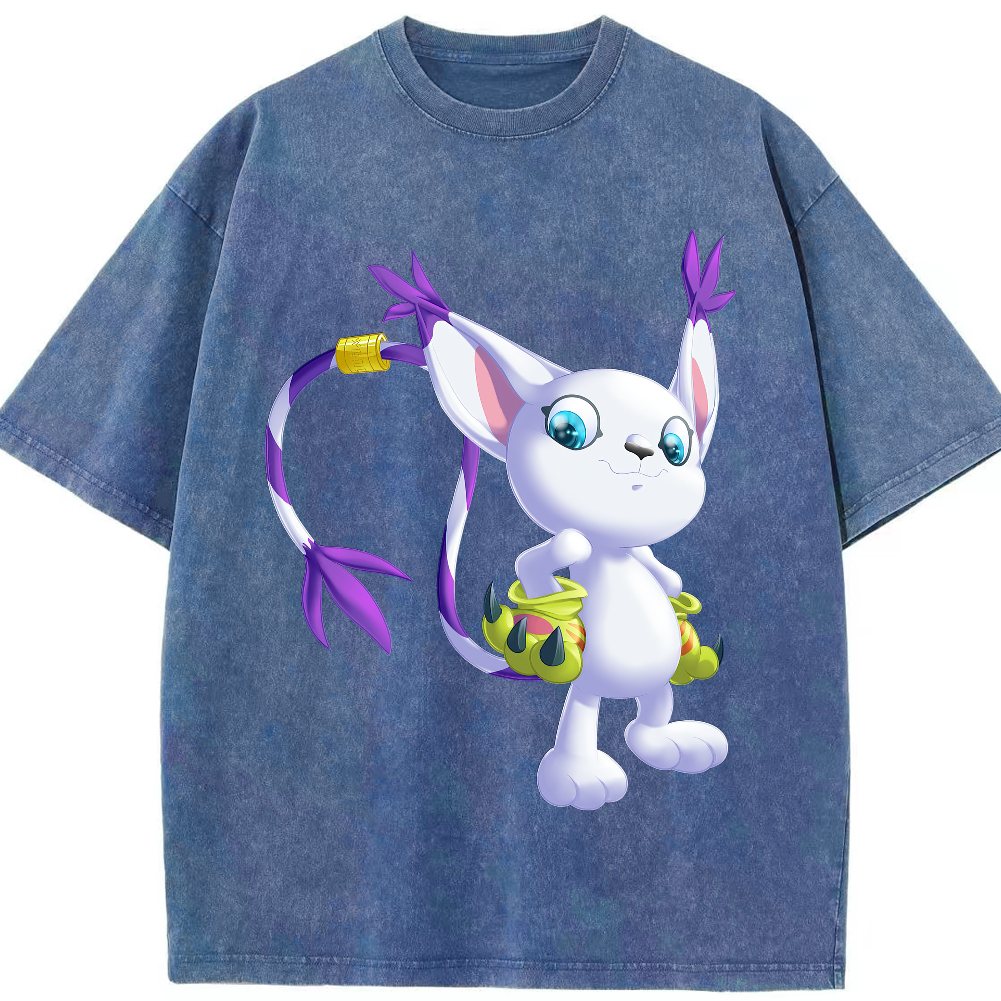 （画像用） Digimon デジタルモンスター/デジモン 綿100% ヴィンテージ風 半袖Tシャツ（フロントプリント）
