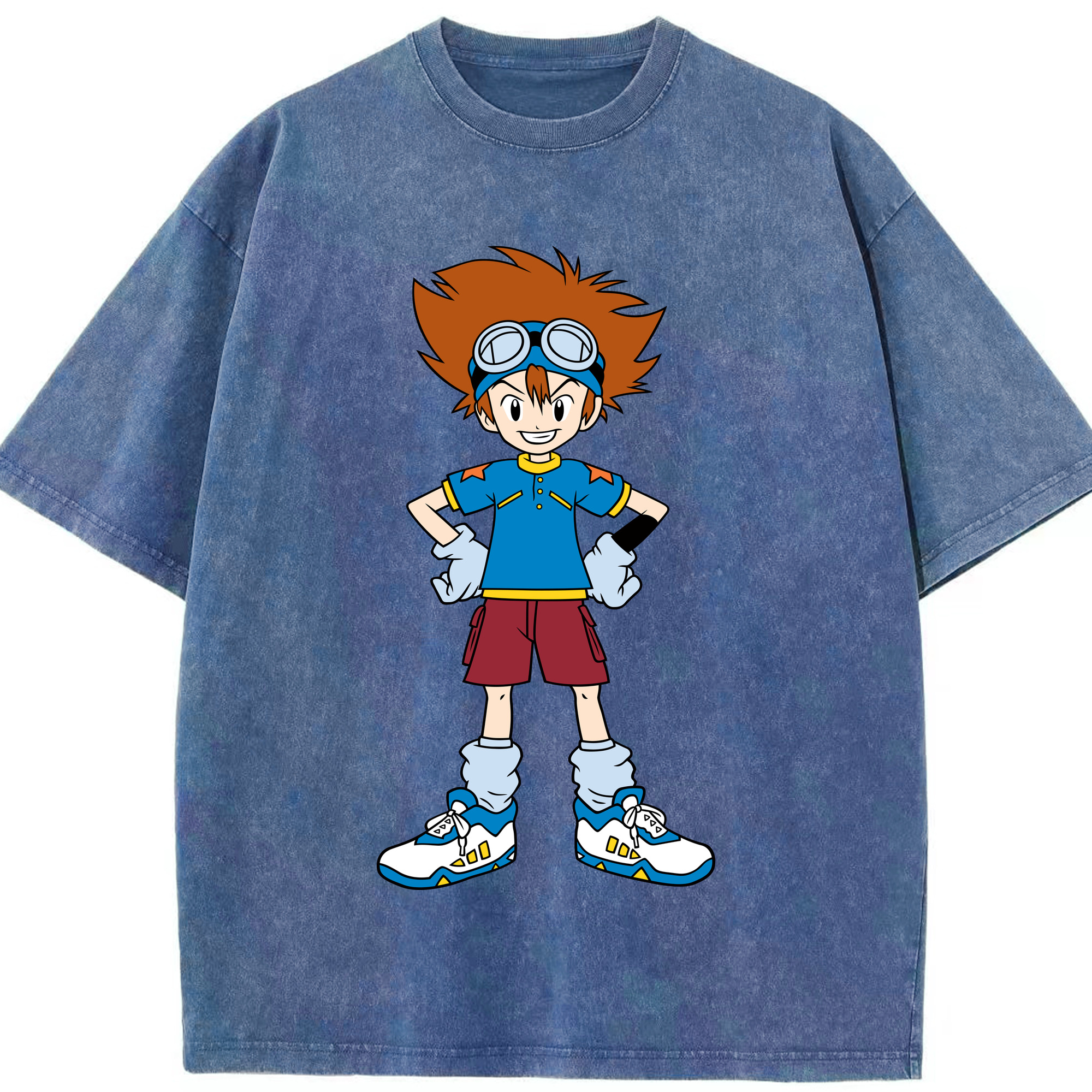 （画像用） Digimon デジタルモンスター/デジモン 綿100% ヴィンテージ風 半袖Tシャツ（フロントプリント）