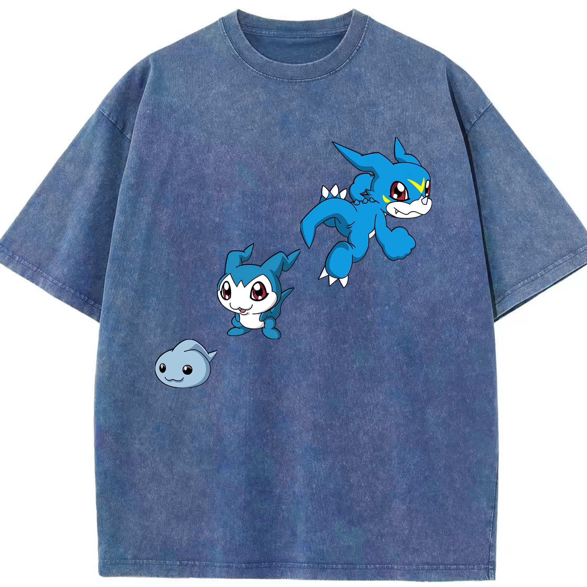 （画像用） Digimon デジタルモンスター/デジモン 綿100% ヴィンテージ風 半袖Tシャツ（フロントプリント）