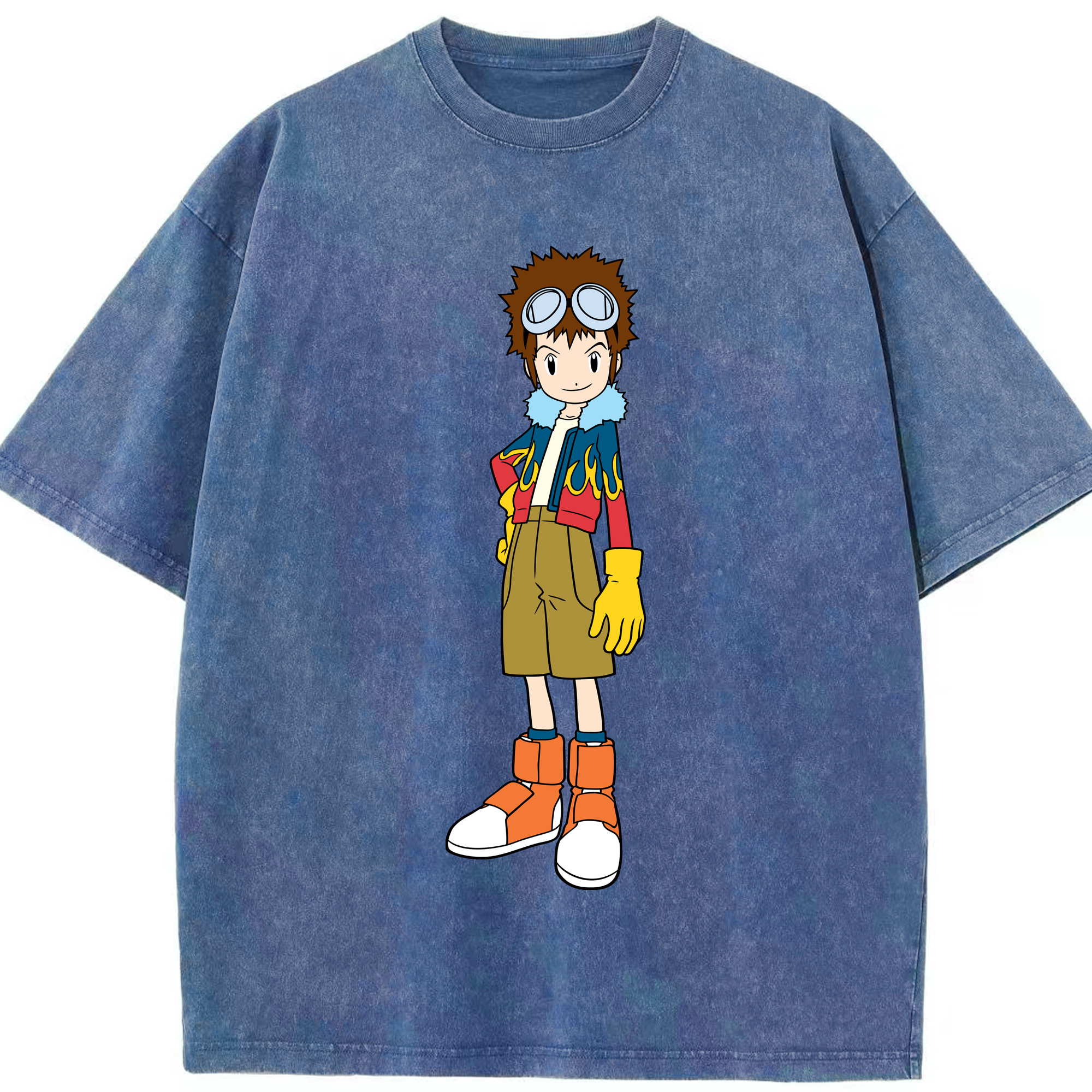 （画像用） Digimon デジタルモンスター/デジモン 綿100% ヴィンテージ風 半袖Tシャツ（フロントプリント）
