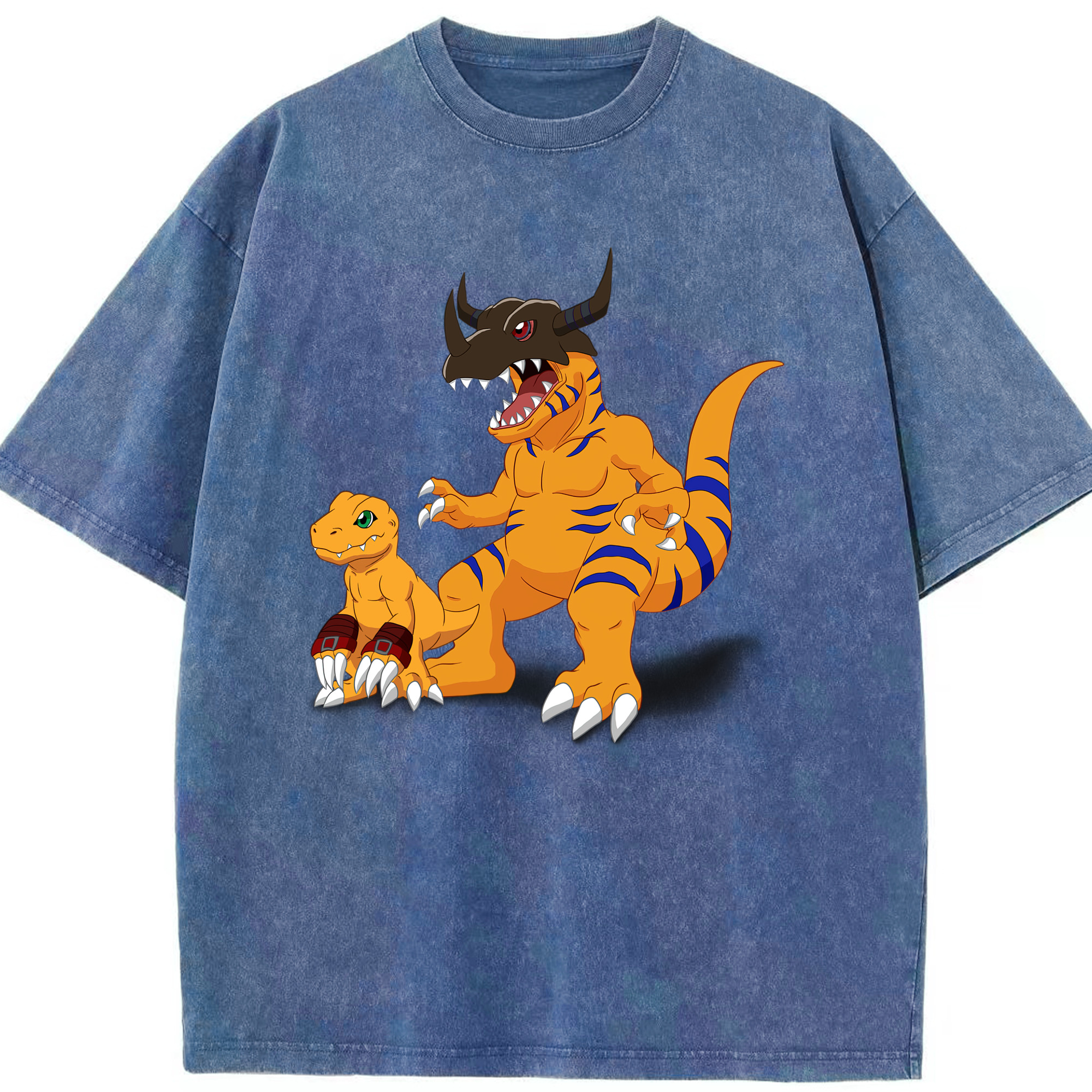 （画像用） Digimon デジタルモンスター/デジモン 綿100% ヴィンテージ風 半袖Tシャツ（フロントプリント）