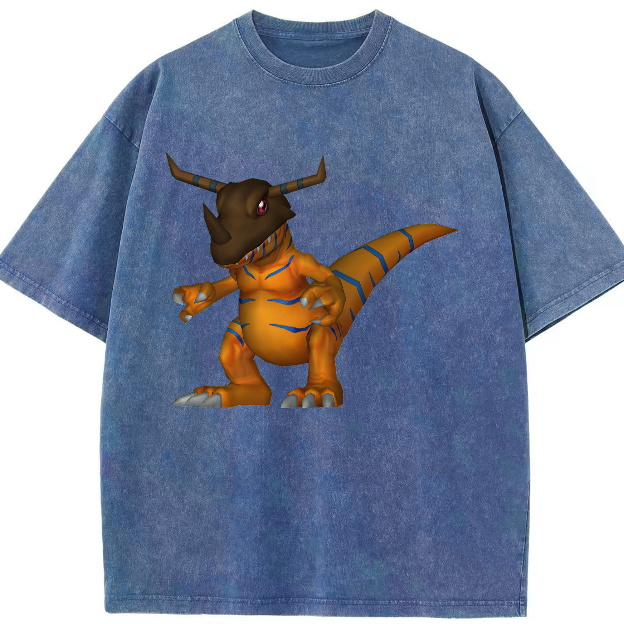 （画像用） Digimon デジタルモンスター/デジモン 綿100% ヴィンテージ風 半袖Tシャツ（フロントプリント）