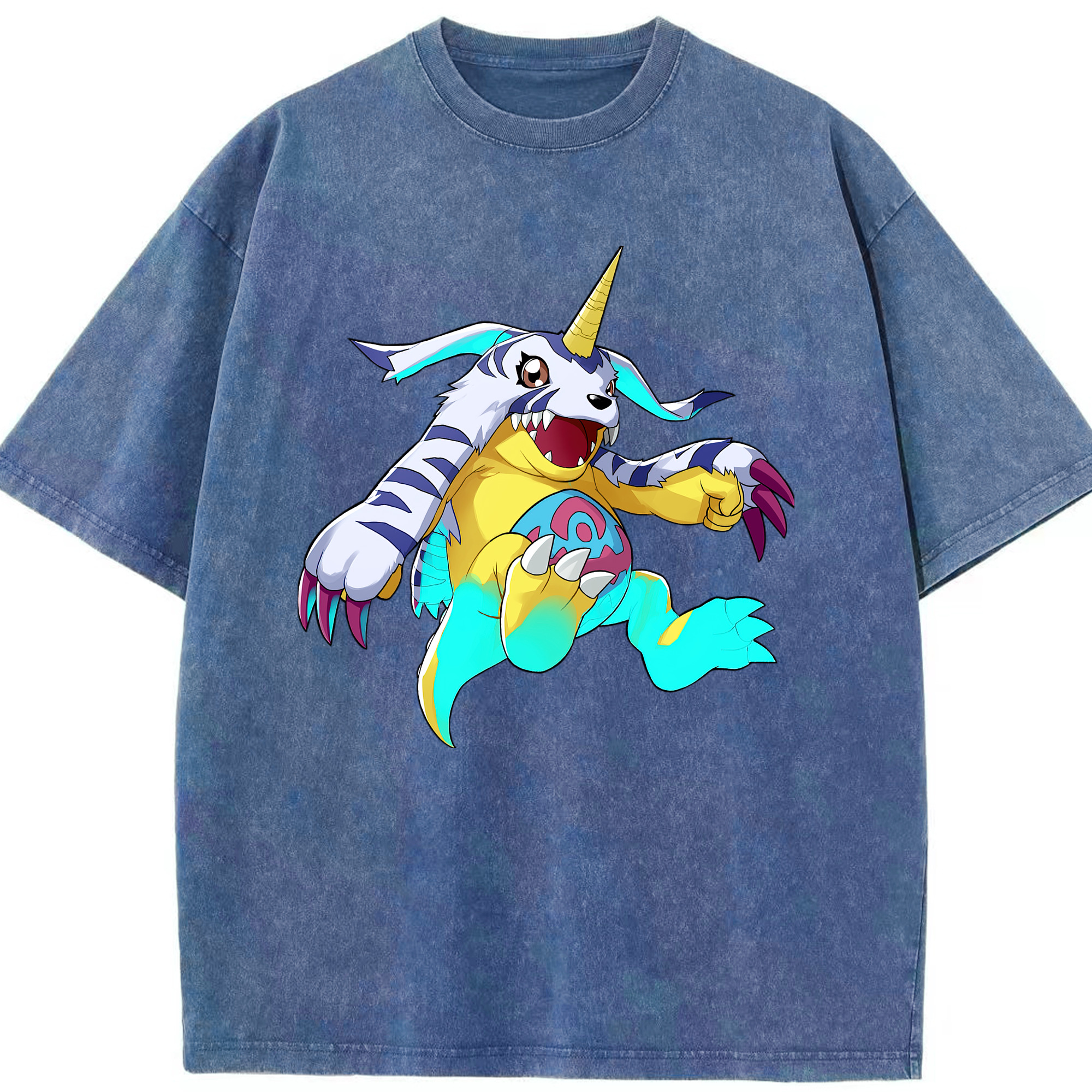 （画像用） Digimon デジタルモンスター/デジモン 綿100% ヴィンテージ風 半袖Tシャツ（フロントプリント）