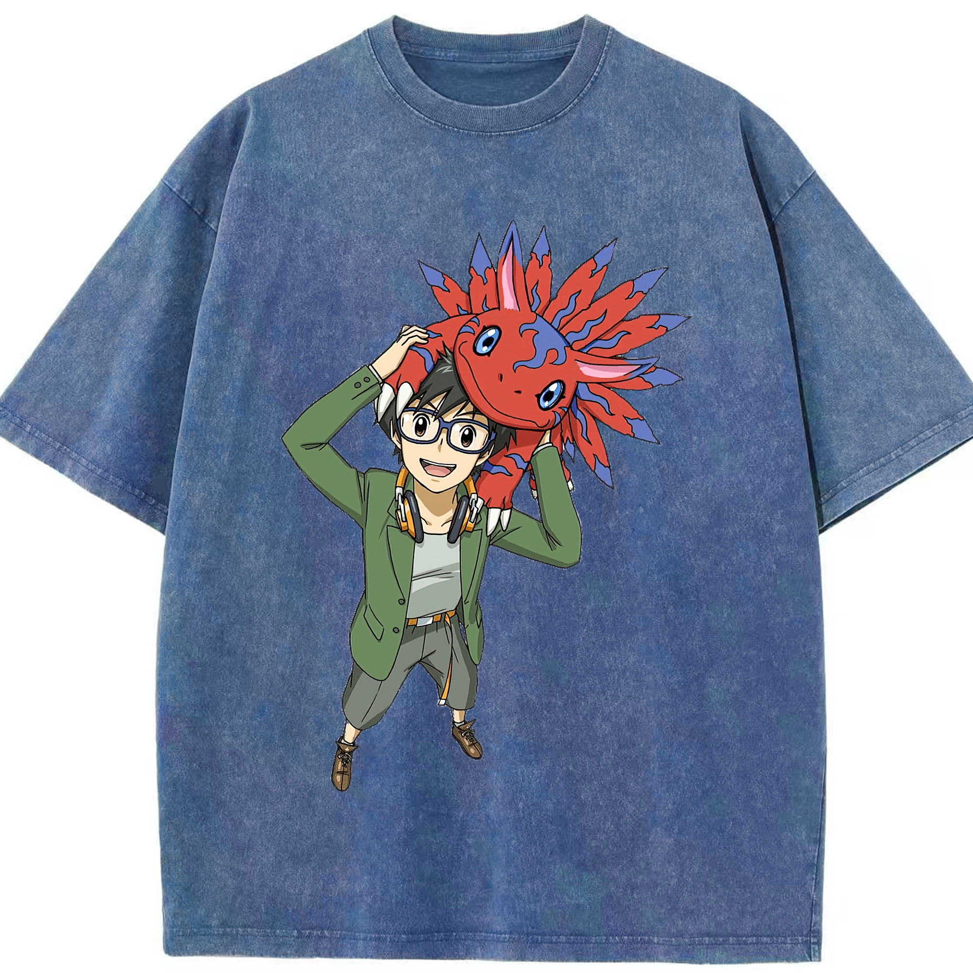 （画像用） Digimon デジタルモンスター/デジモン 綿100% ヴィンテージ風 半袖Tシャツ（フロントプリント）