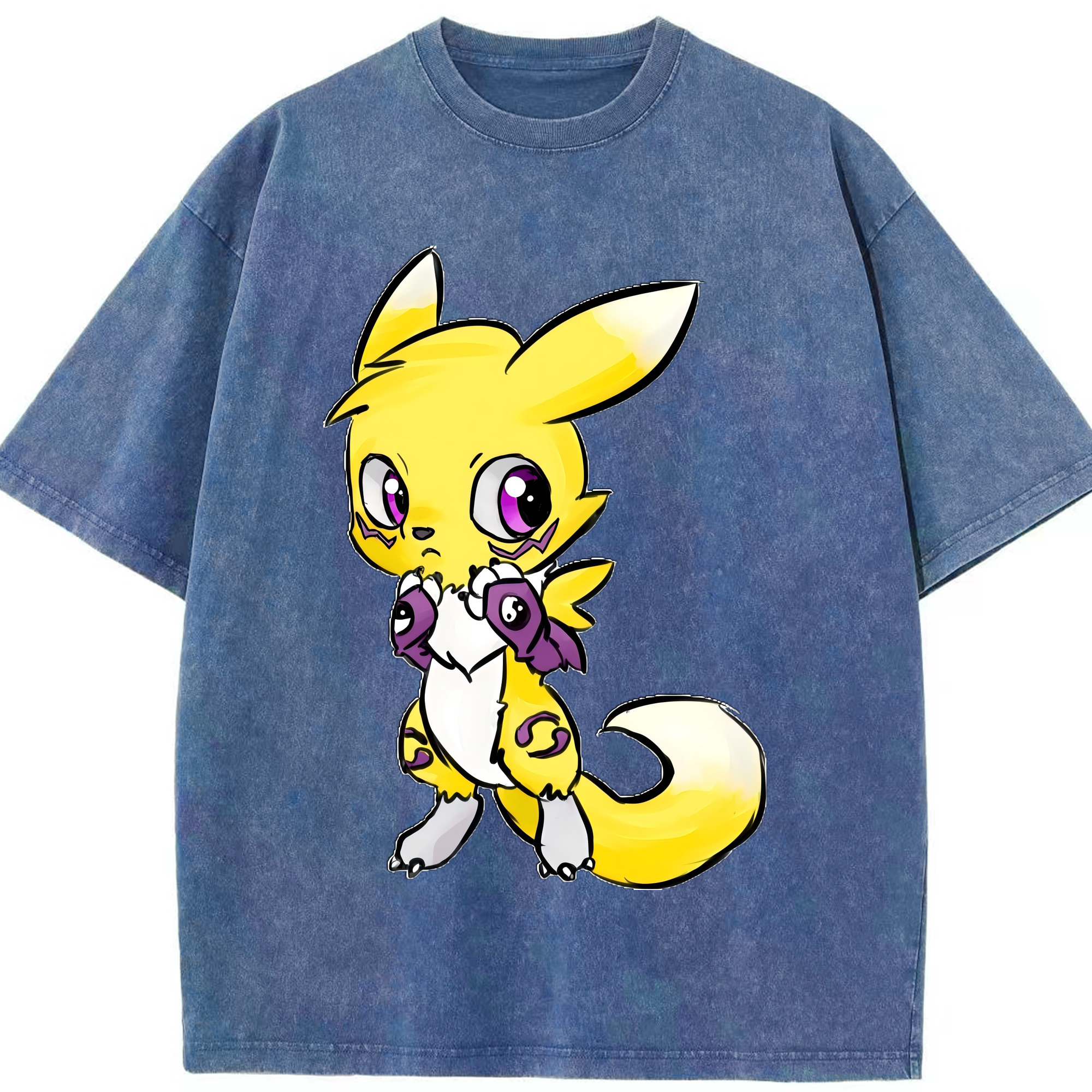 （画像用） Digimon デジタルモンスター/デジモン 綿100% ヴィンテージ風 半袖Tシャツ（フロントプリント）