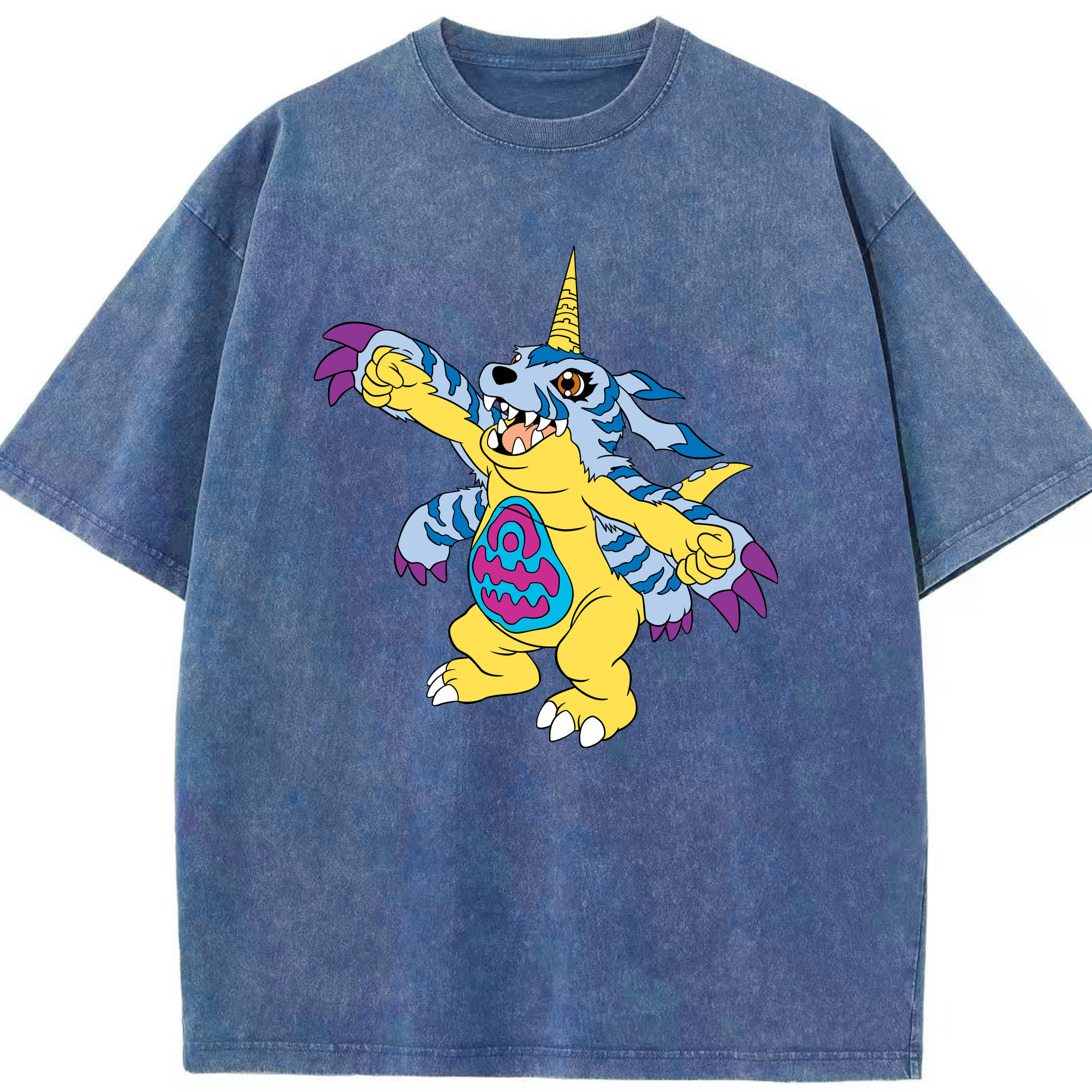 （画像用） Digimon デジタルモンスター/デジモン 綿100% ヴィンテージ風 半袖Tシャツ（フロントプリント）