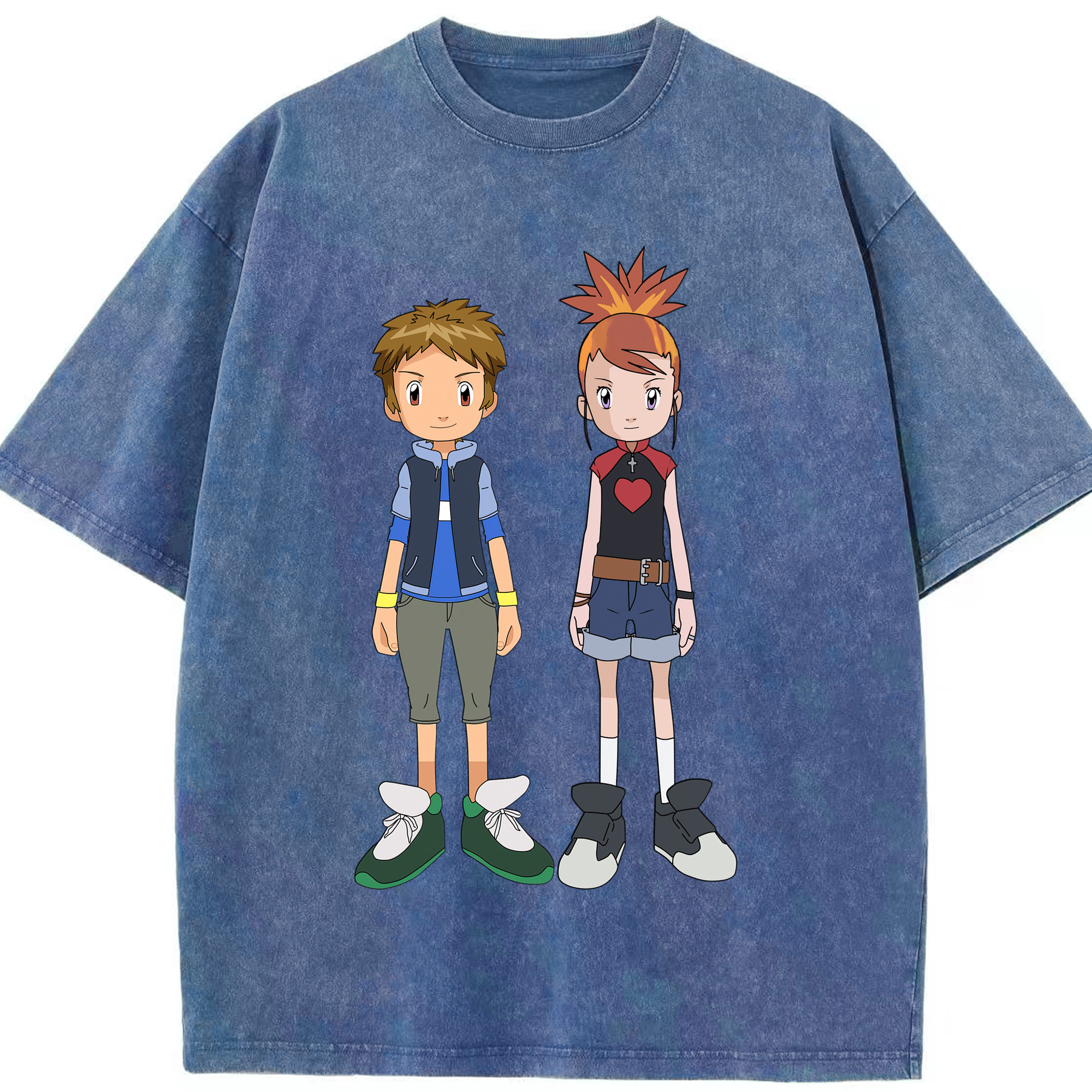 （画像用） Digimon デジタルモンスター/デジモン 綿100% ヴィンテージ風 半袖Tシャツ（フロントプリント）