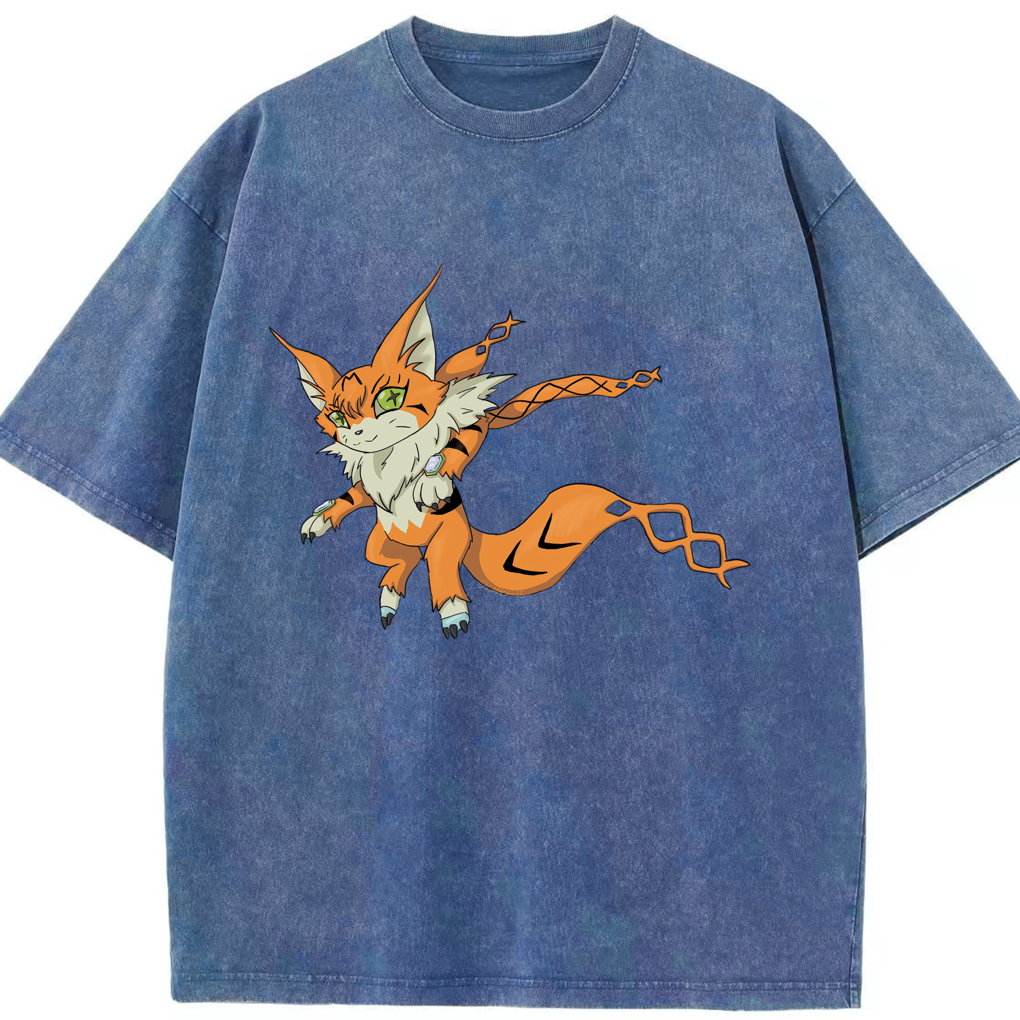 （画像用） Digimon デジタルモンスター/デジモン 綿100% ヴィンテージ風 半袖Tシャツ（フロントプリント）