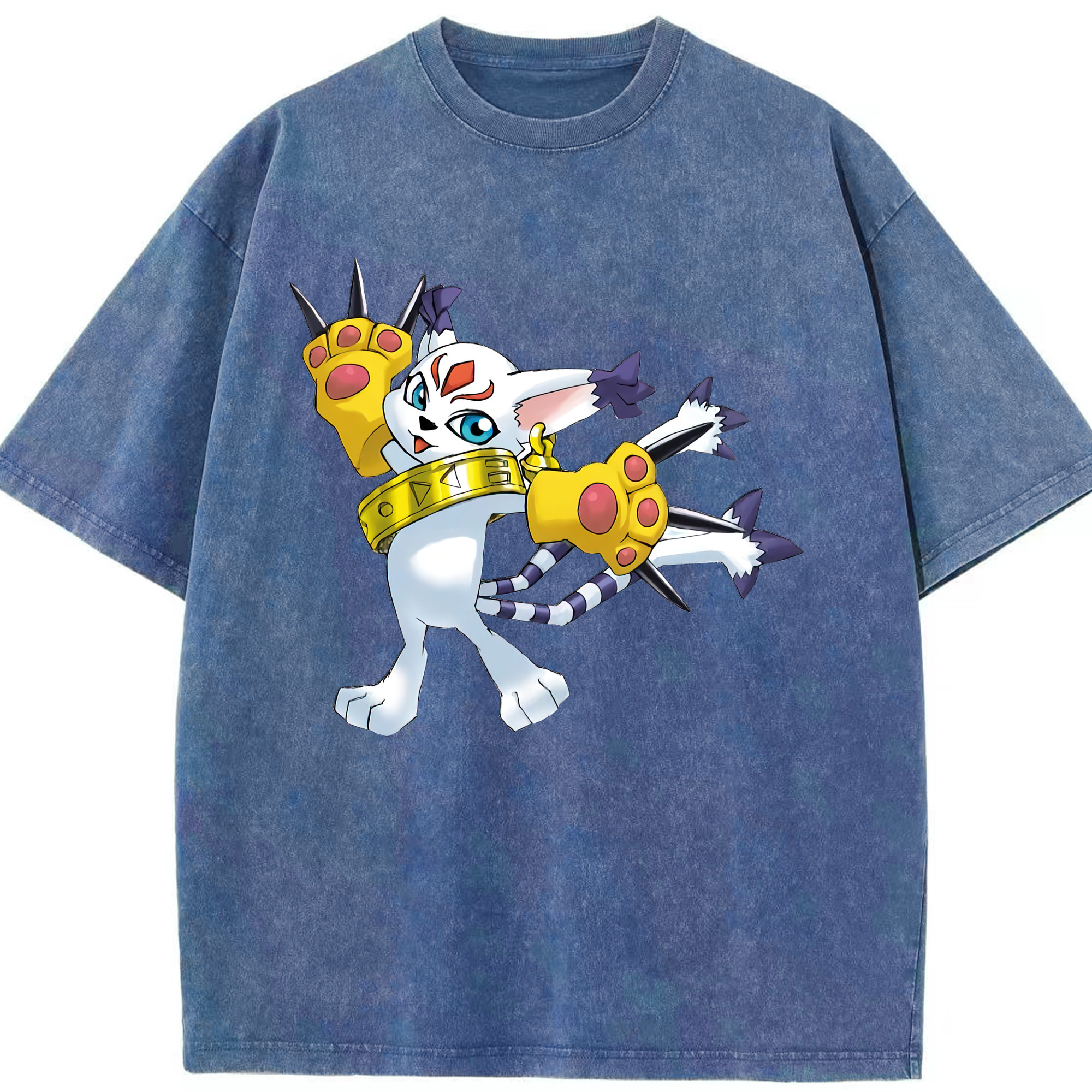 （画像用） Digimon デジタルモンスター/デジモン 綿100% ヴィンテージ風 半袖Tシャツ（フロントプリント）