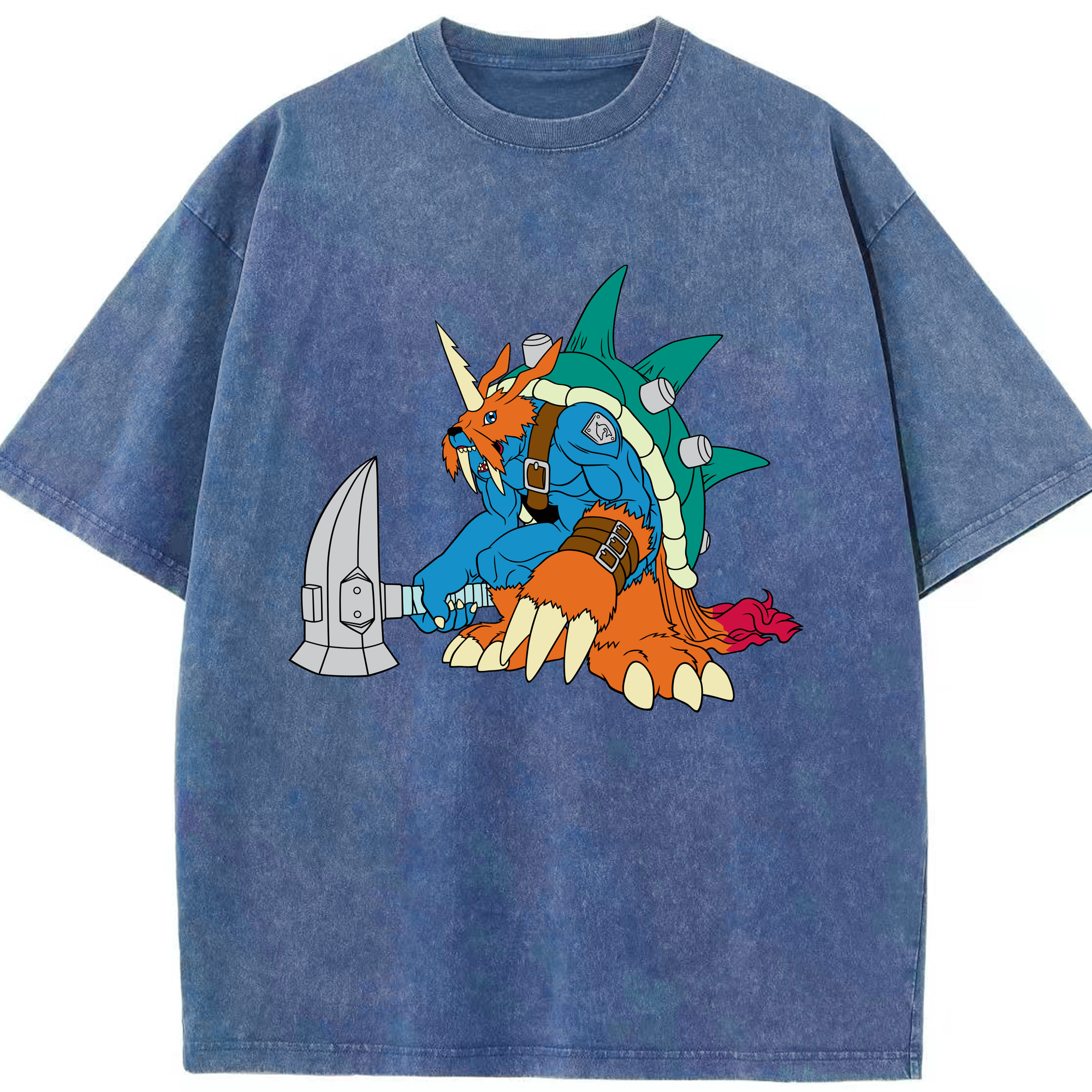 （画像用） Digimon デジタルモンスター/デジモン 綿100% ヴィンテージ風 半袖Tシャツ（フロントプリント）