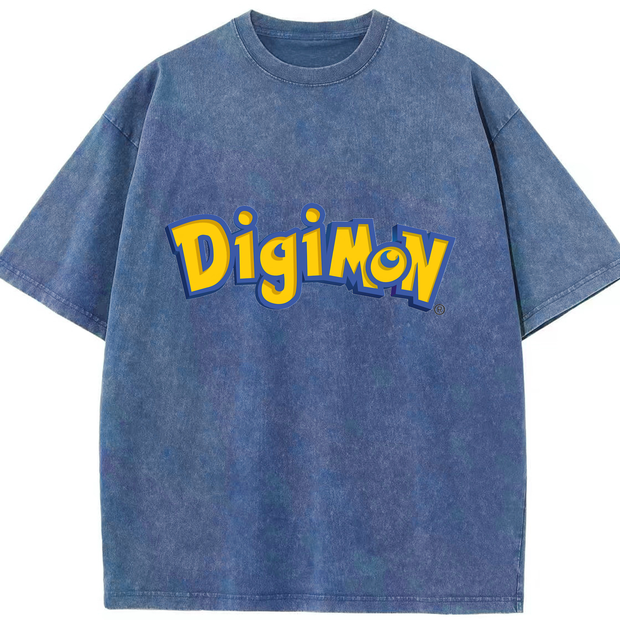 （画像用） Digimon デジタルモンスター/デジモン 綿100% ヴィンテージ風 半袖Tシャツ（フロントプリント）