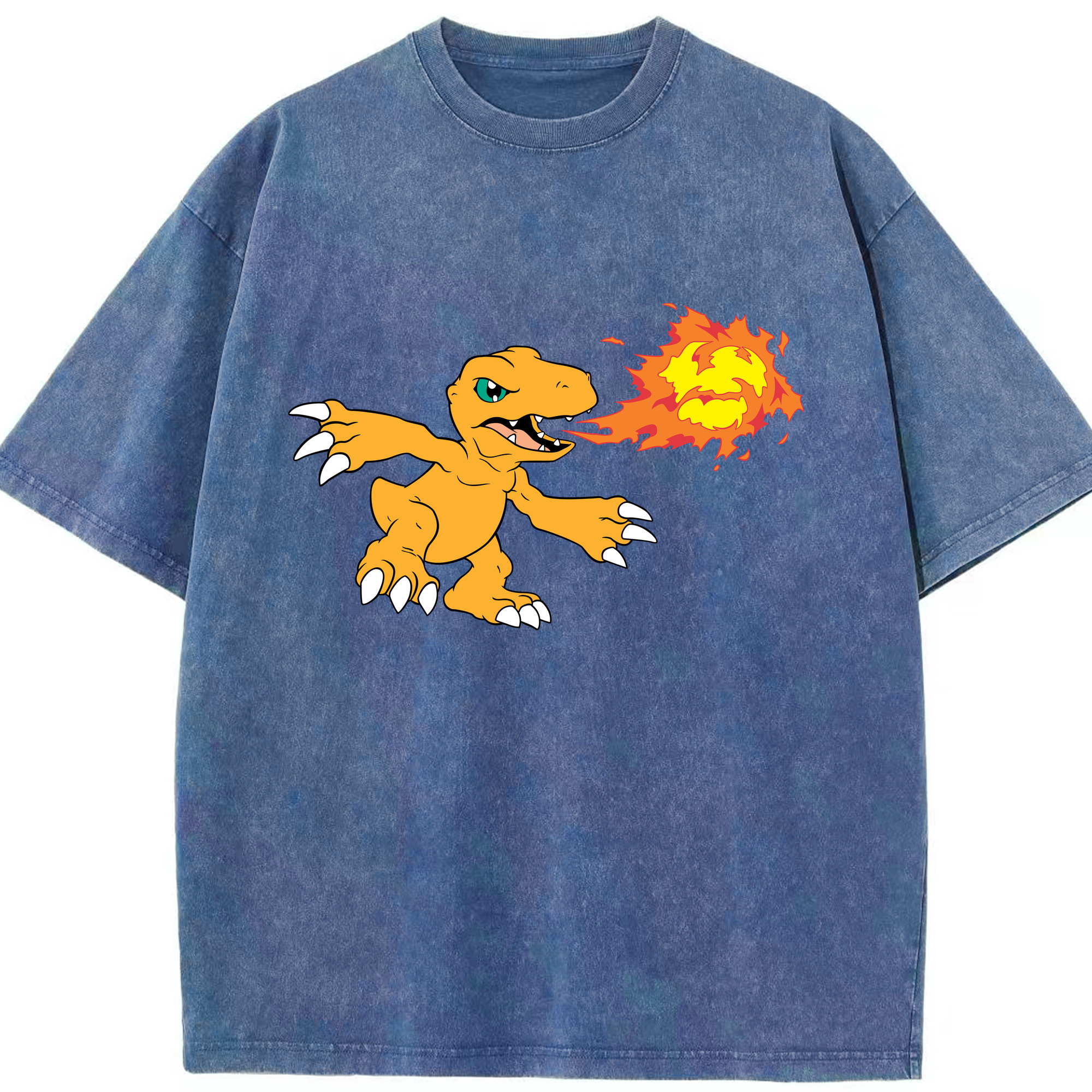 （画像用） Digimon デジタルモンスター/デジモン 綿100% ヴィンテージ風 半袖Tシャツ（フロントプリント）