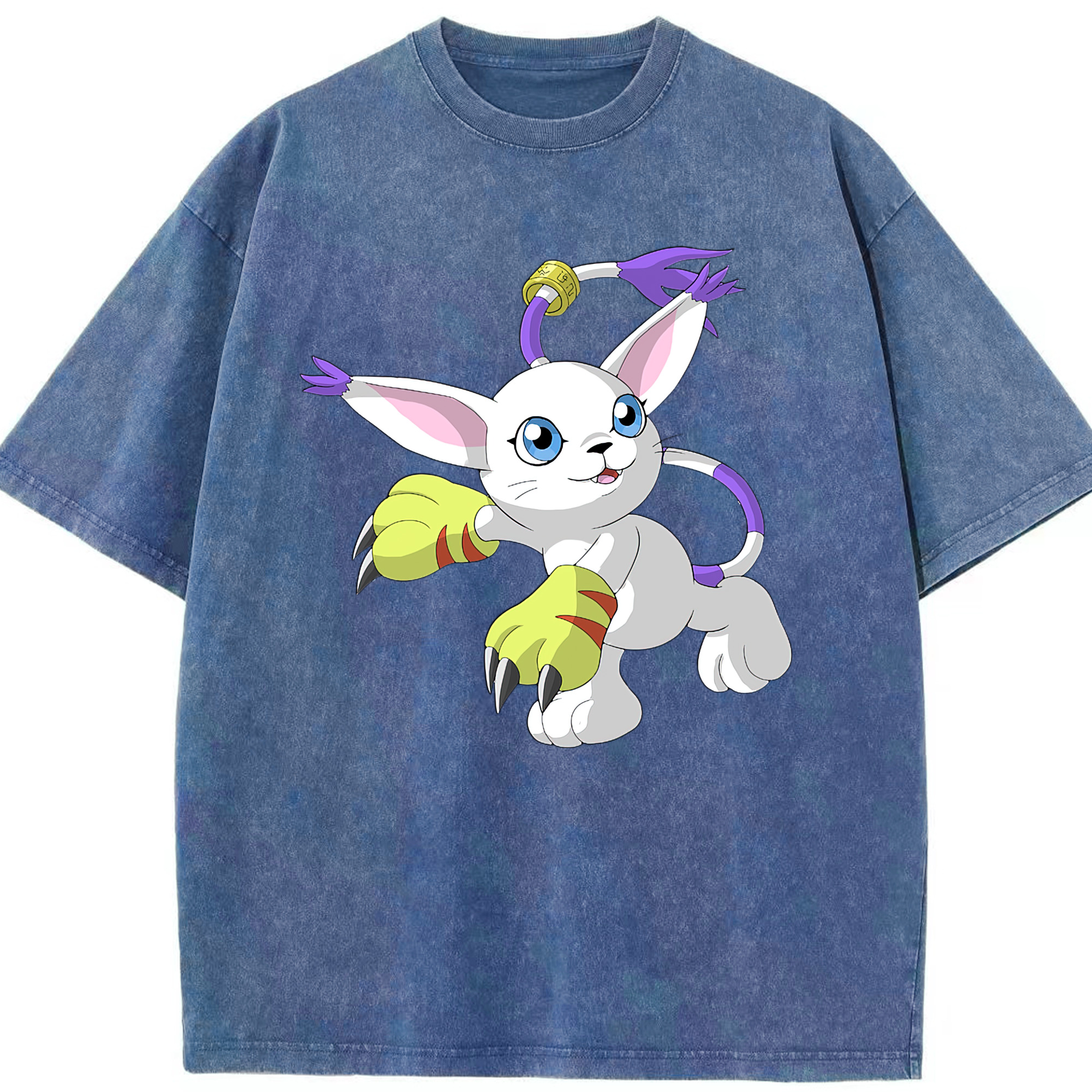 （画像用） Digimon デジタルモンスター/デジモン 綿100% ヴィンテージ風 半袖Tシャツ（フロントプリント）