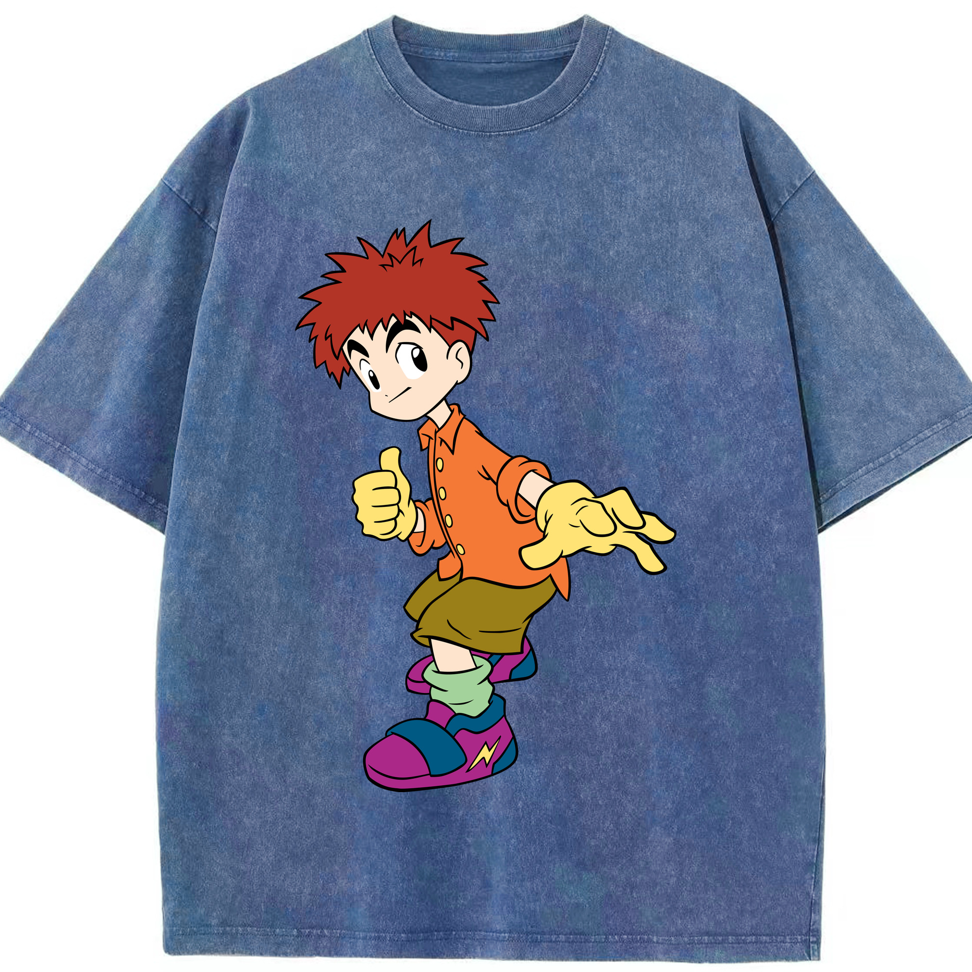 （画像用） Digimon デジタルモンスター/デジモン 綿100% ヴィンテージ風 半袖Tシャツ（フロントプリント）