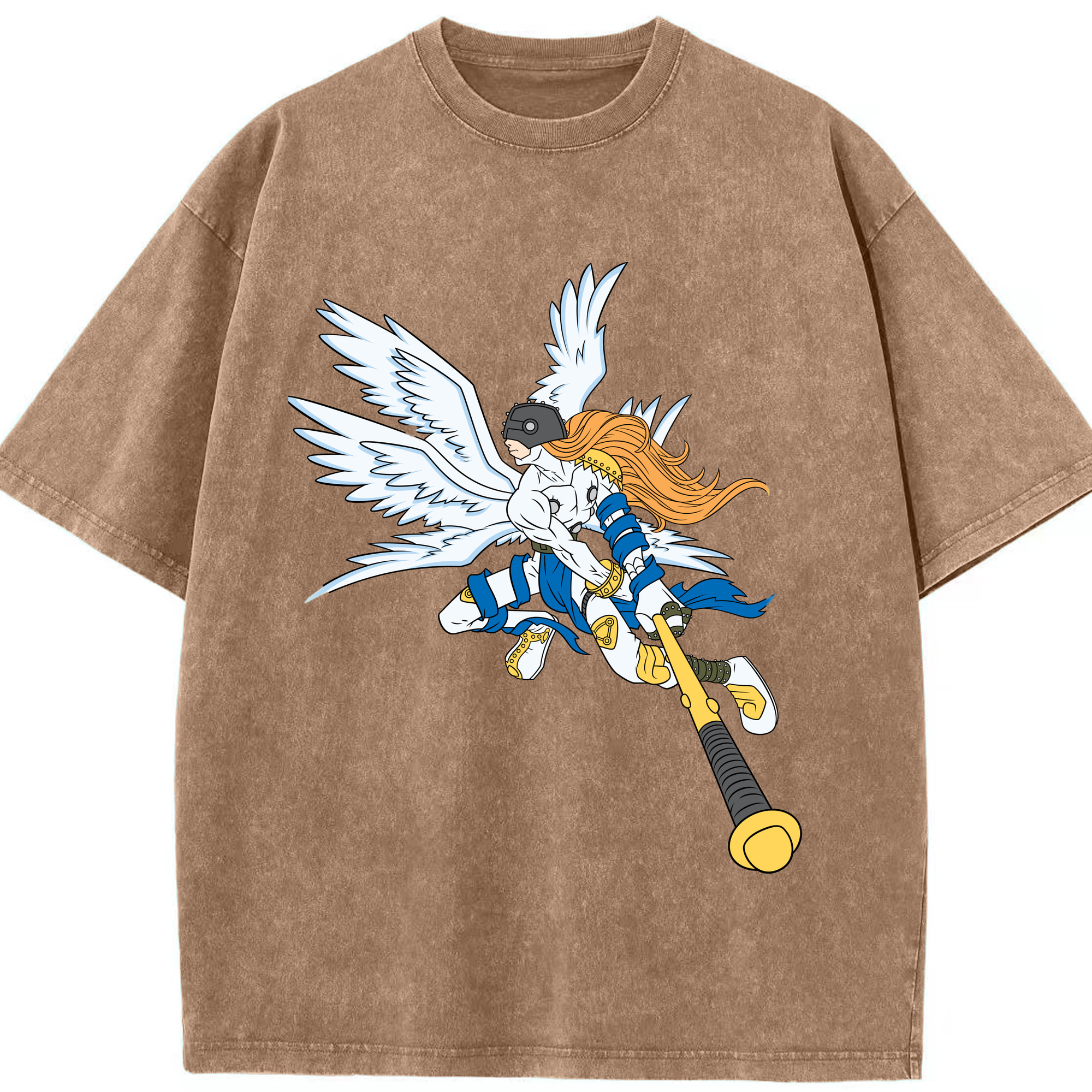 （画像用） Digimon デジタルモンスター/デジモン 綿100% ヴィンテージ風 半袖Tシャツ（フロントプリント）