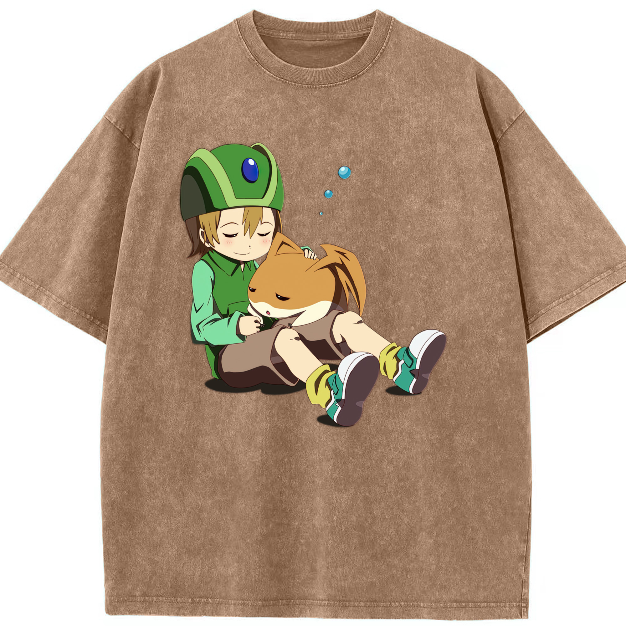 （画像用） Digimon デジタルモンスター/デジモン 綿100% ヴィンテージ風 半袖Tシャツ（フロントプリント）
