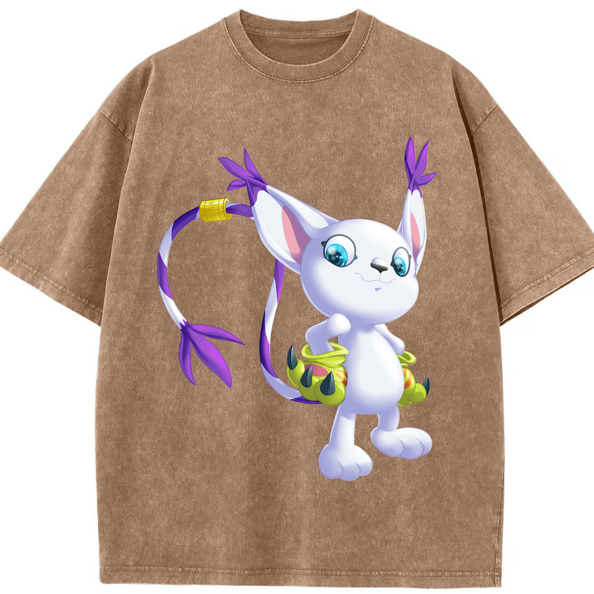 （画像用） Digimon デジタルモンスター/デジモン 綿100% ヴィンテージ風 半袖Tシャツ（フロントプリント）