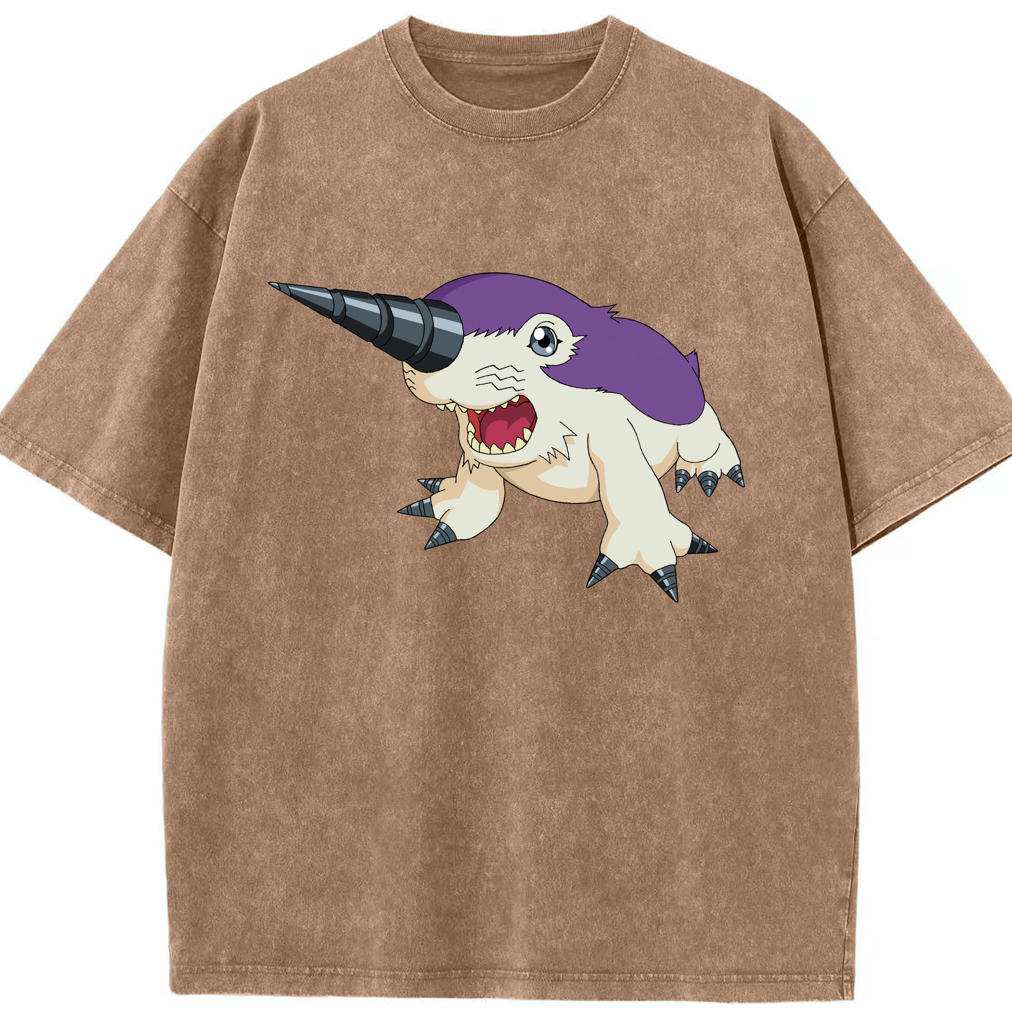 （画像用） Digimon デジタルモンスター/デジモン 綿100% ヴィンテージ風 半袖Tシャツ（フロントプリント）