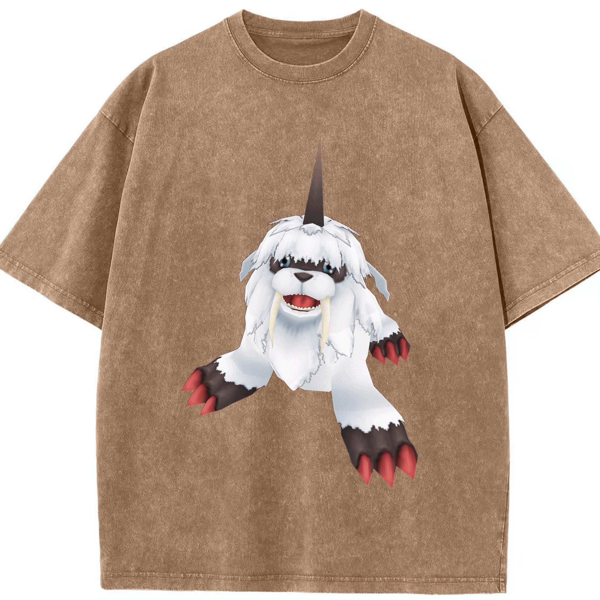 （画像用） Digimon デジタルモンスター/デジモン 綿100% ヴィンテージ風 半袖Tシャツ（フロントプリント）