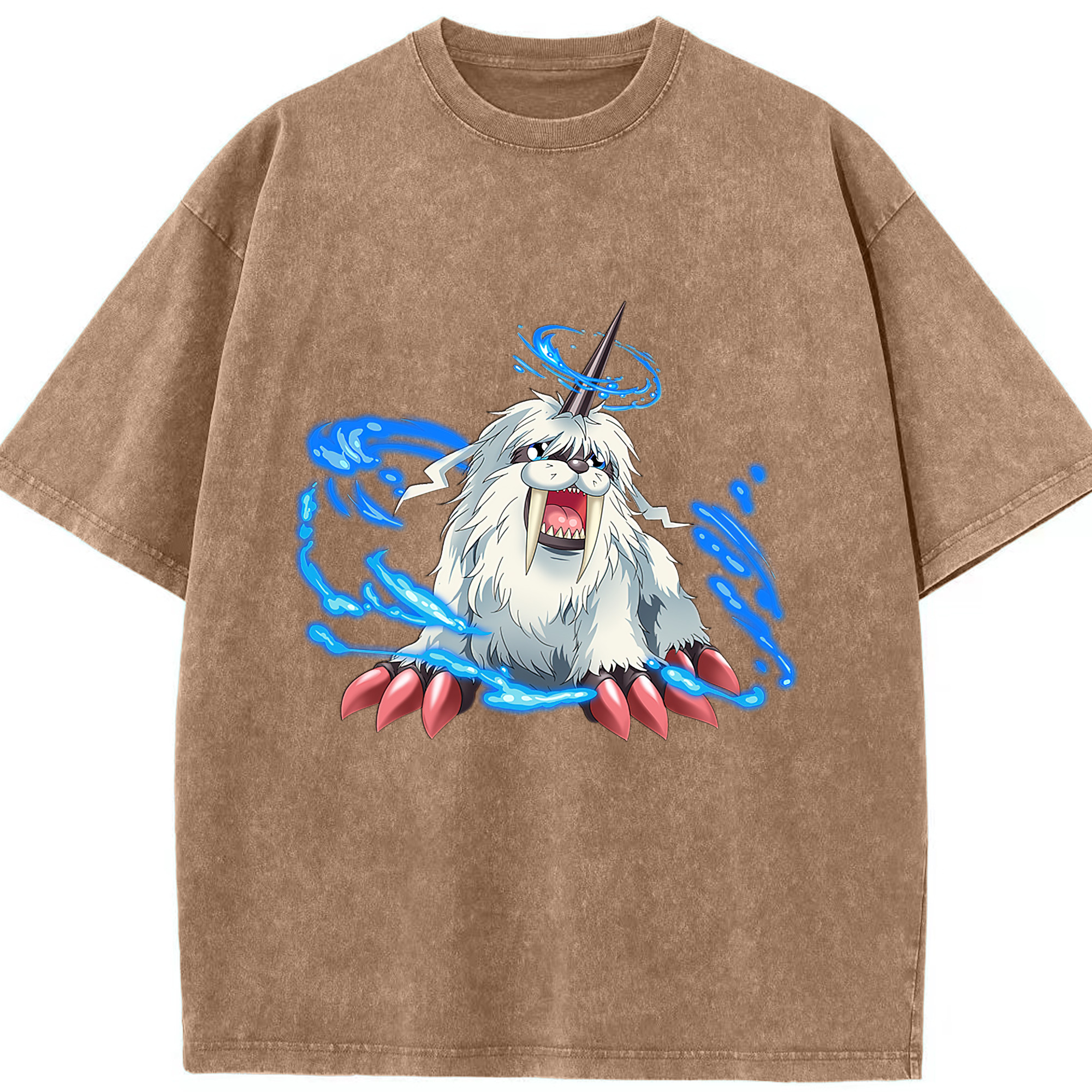 （画像用） Digimon デジタルモンスター/デジモン 綿100% ヴィンテージ風 半袖Tシャツ（フロントプリント）