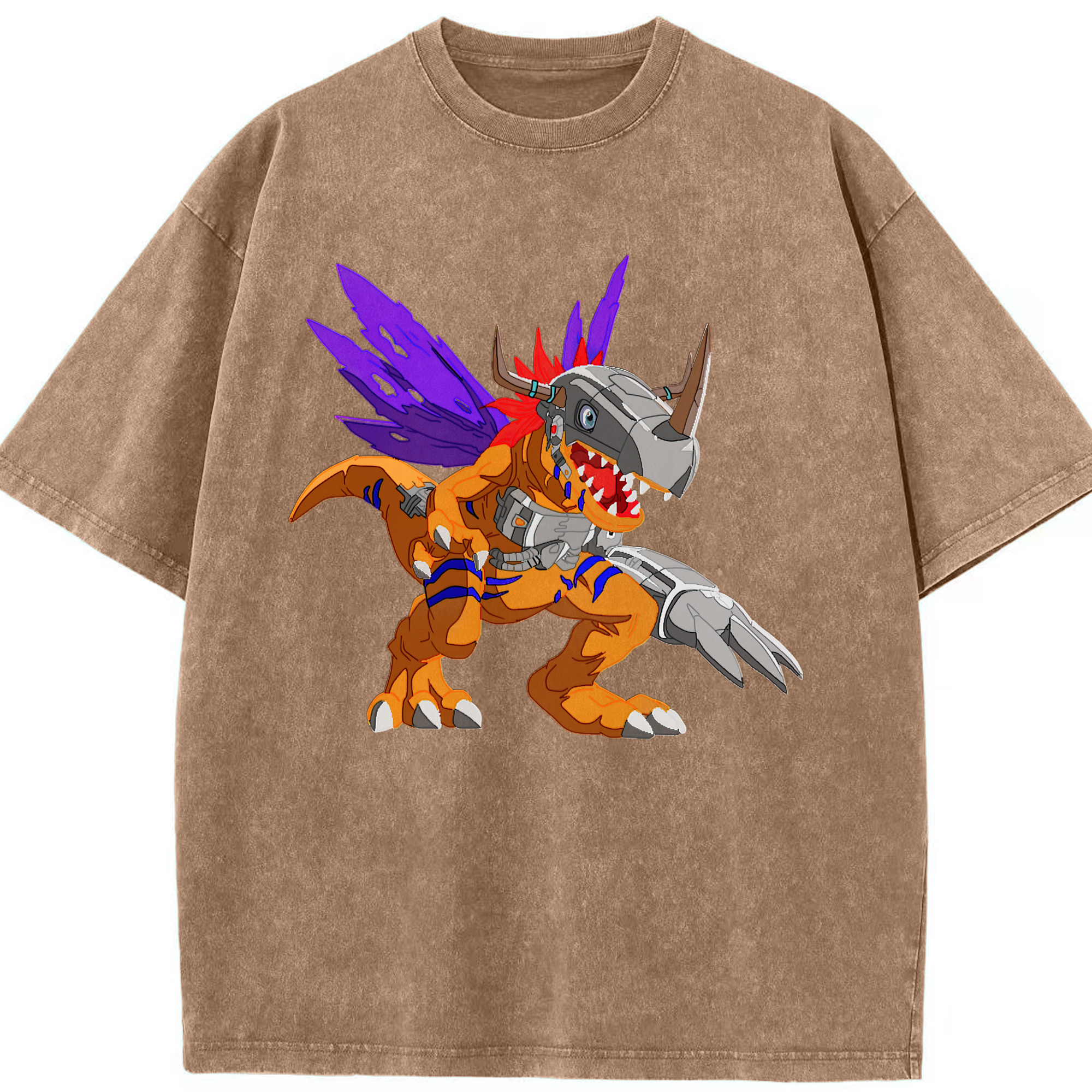 （画像用） Digimon デジタルモンスター/デジモン 綿100% ヴィンテージ風 半袖Tシャツ（フロントプリント）