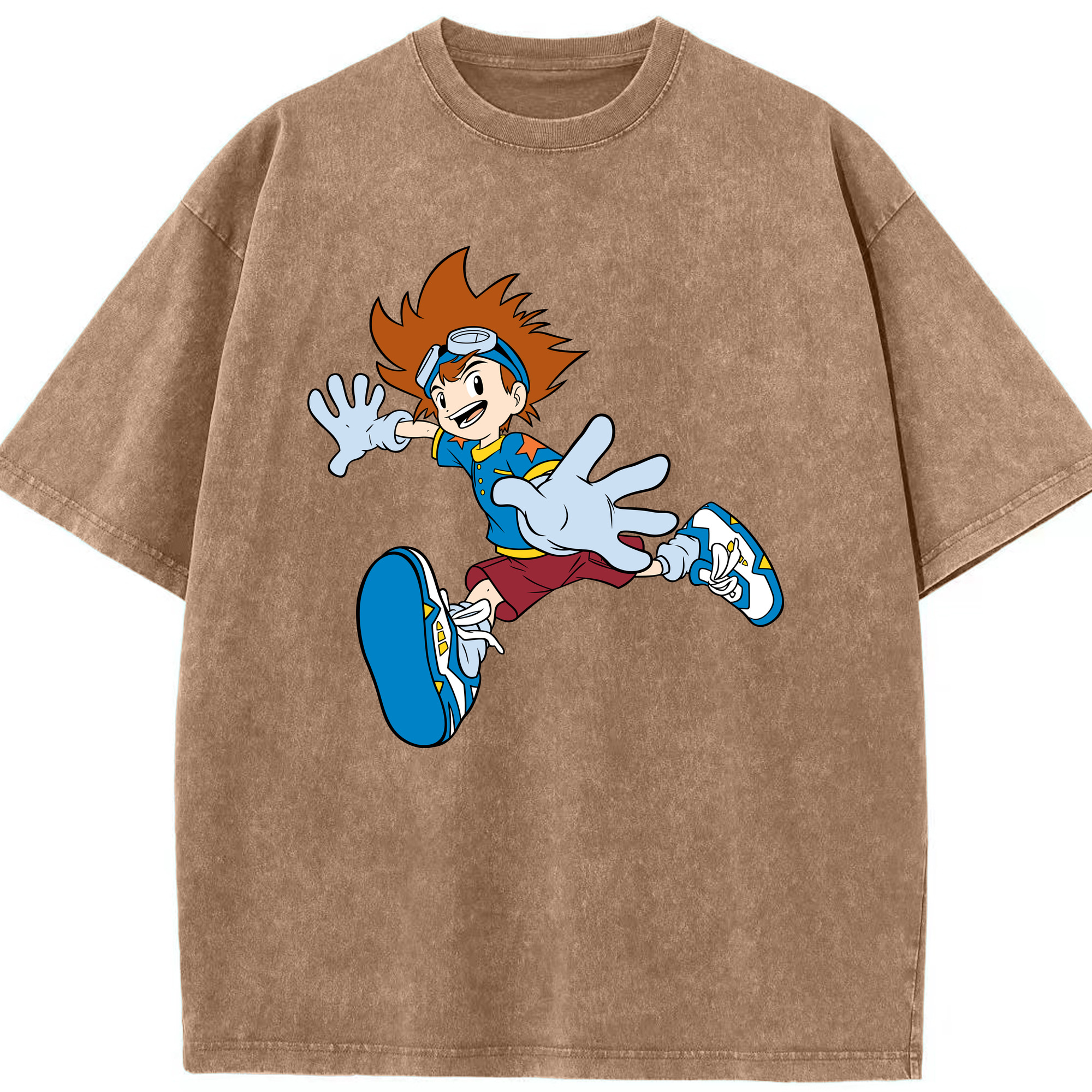 （画像用） Digimon デジタルモンスター/デジモン 綿100% ヴィンテージ風 半袖Tシャツ（フロントプリント）