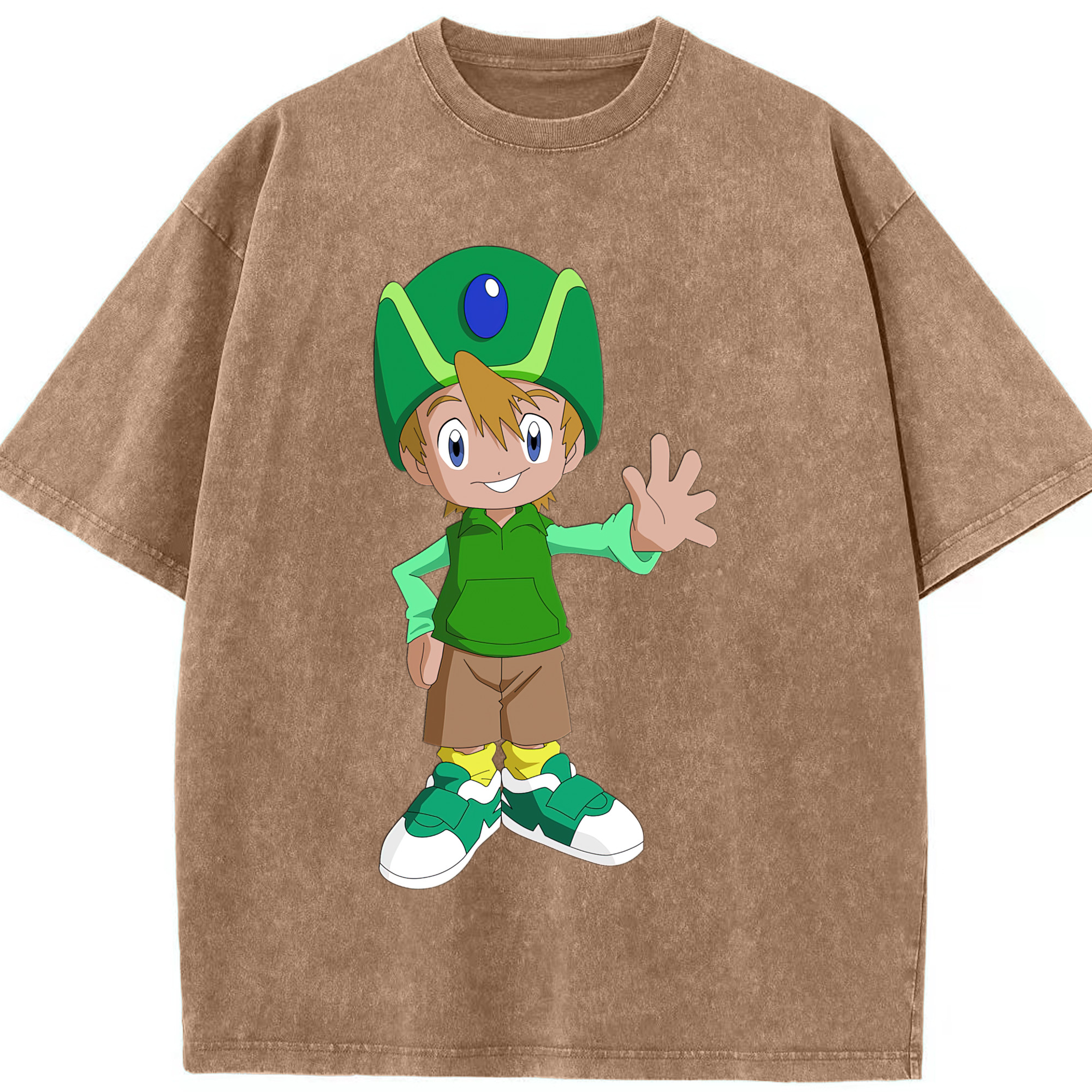 （画像用） Digimon デジタルモンスター/デジモン 綿100% ヴィンテージ風 半袖Tシャツ（フロントプリント）