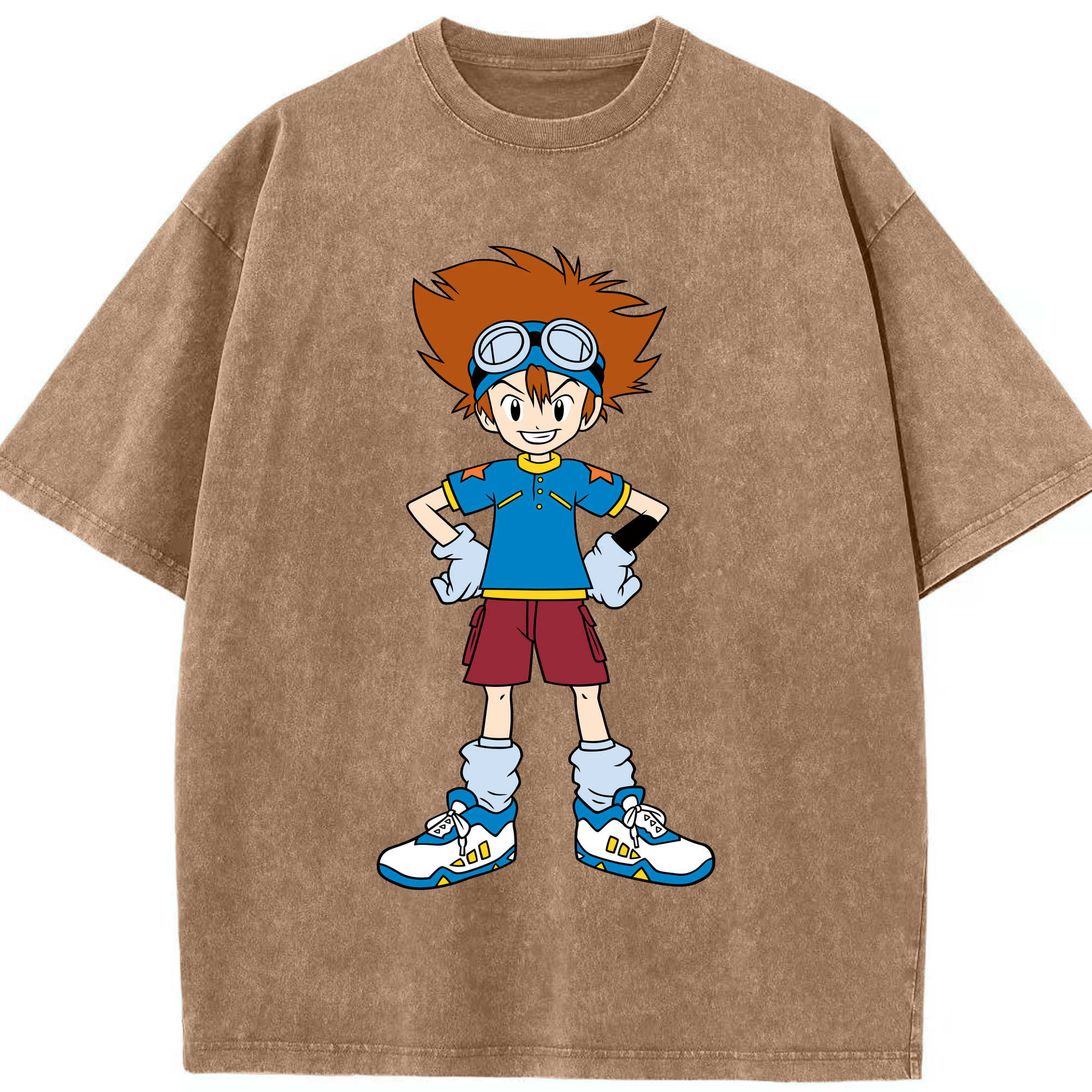 （画像用） Digimon デジタルモンスター/デジモン 綿100% ヴィンテージ風 半袖Tシャツ（フロントプリント）