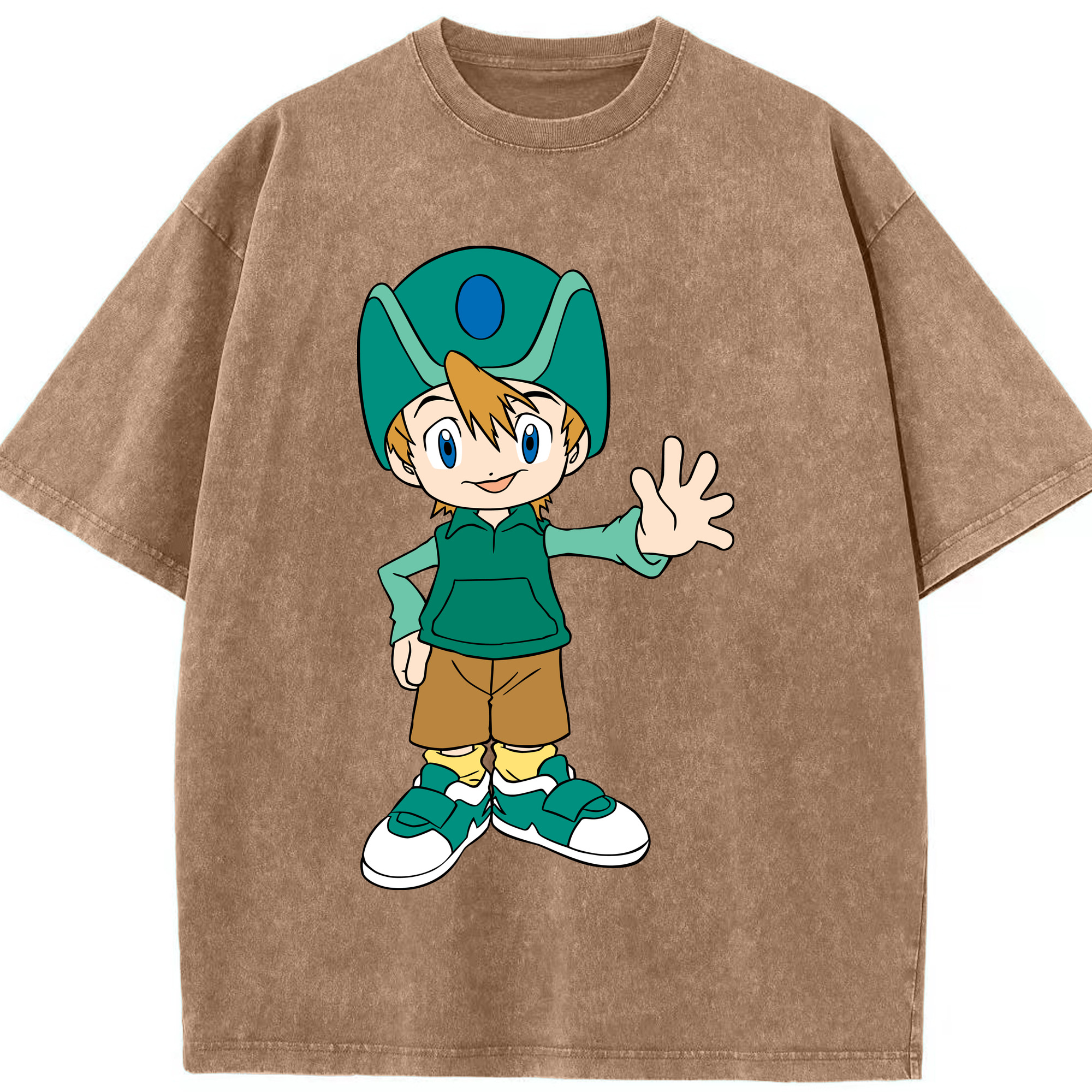 （画像用） Digimon デジタルモンスター/デジモン 綿100% ヴィンテージ風 半袖Tシャツ（フロントプリント）