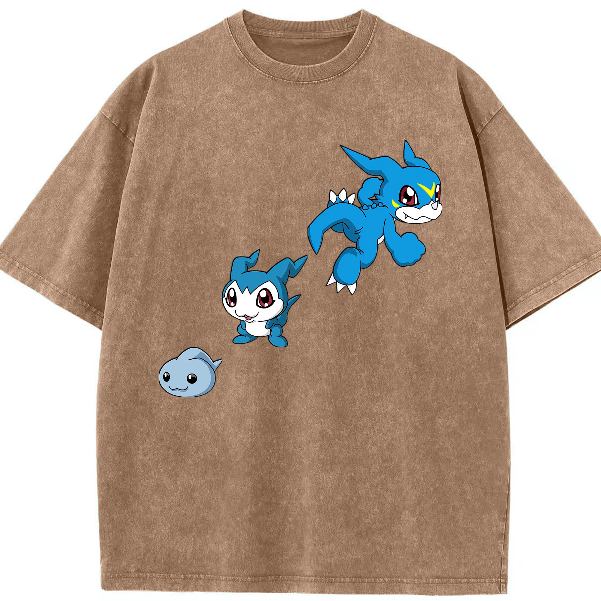 （画像用） Digimon デジタルモンスター/デジモン 綿100% ヴィンテージ風 半袖Tシャツ（フロントプリント）