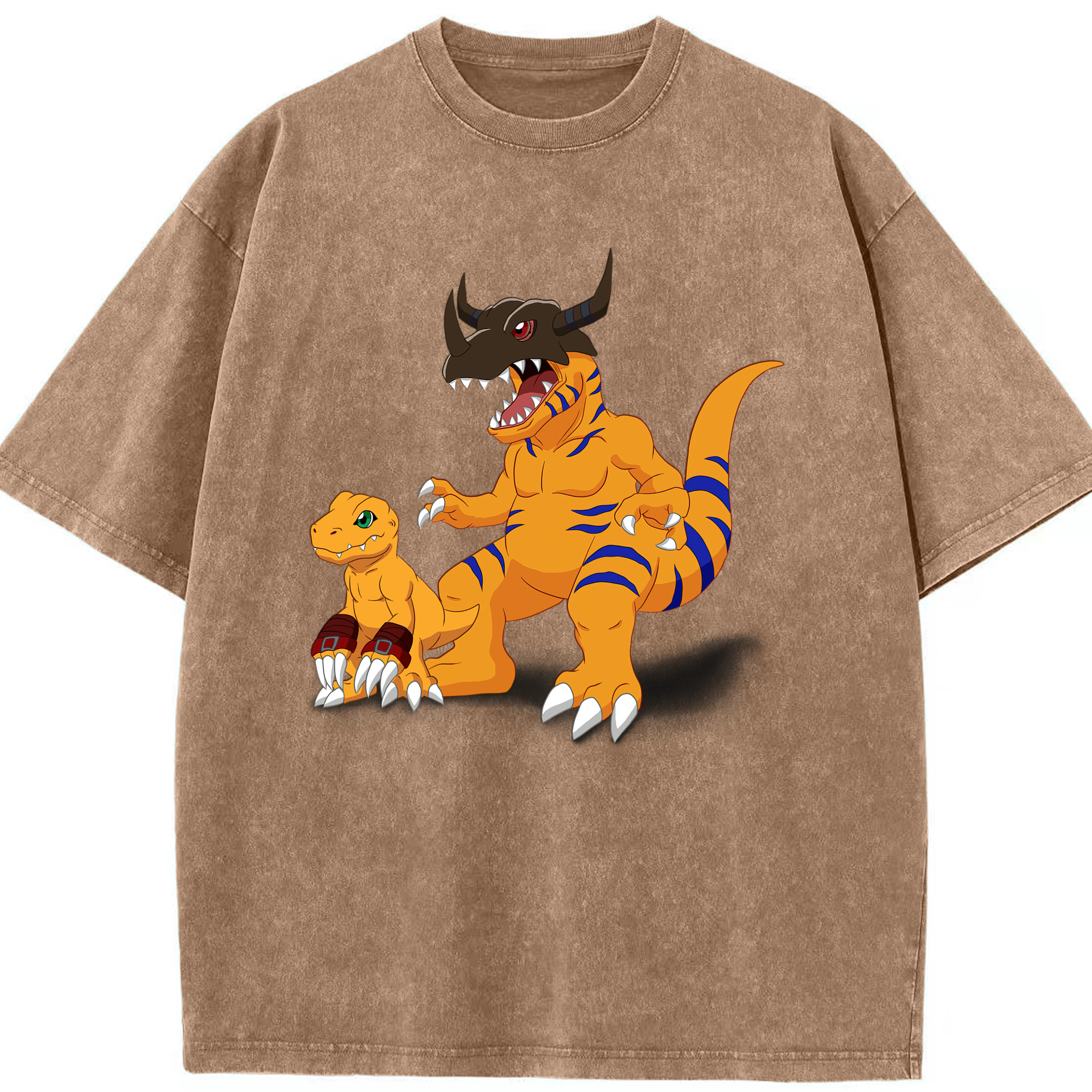 （画像用） Digimon デジタルモンスター/デジモン 綿100% ヴィンテージ風 半袖Tシャツ（フロントプリント）