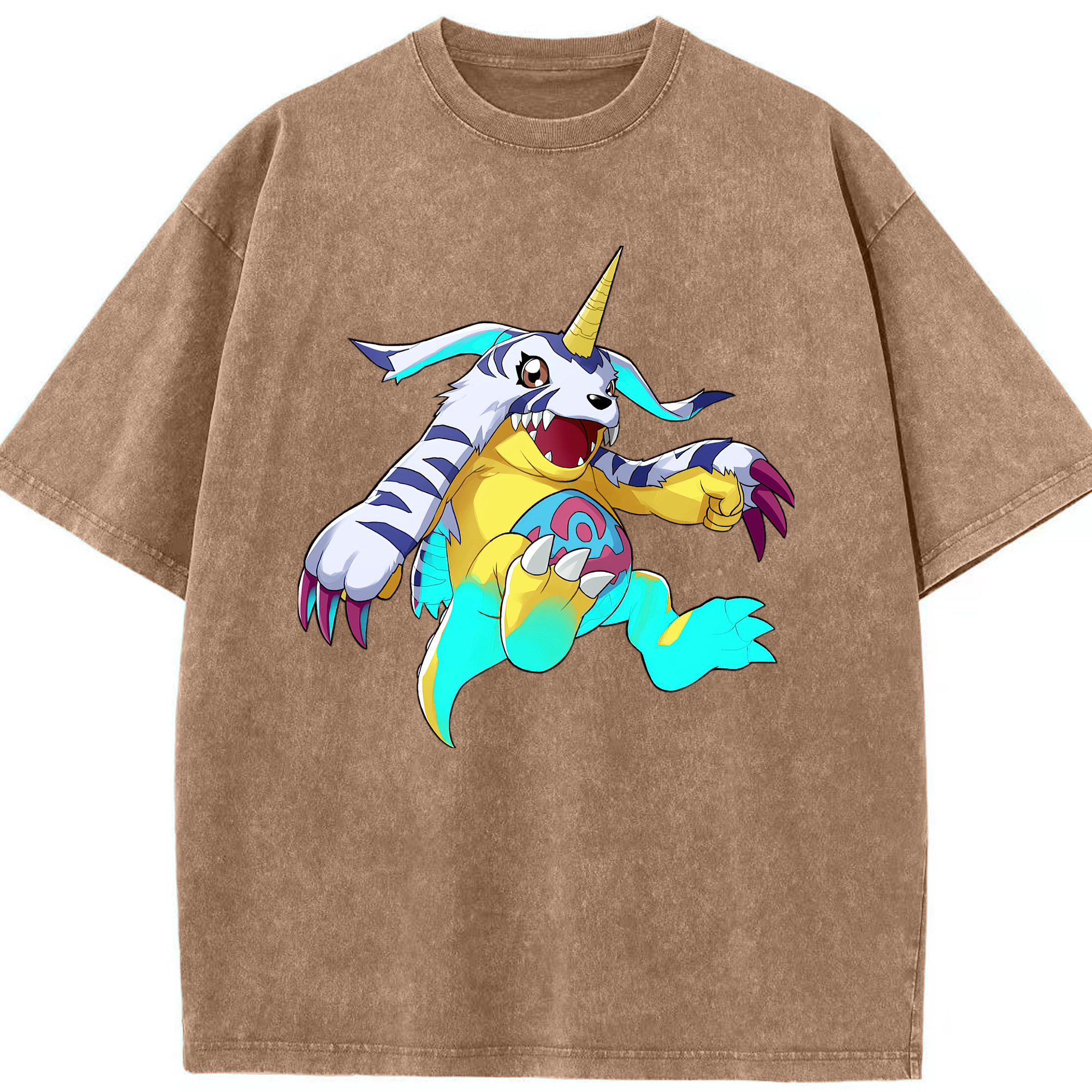 （画像用） Digimon デジタルモンスター/デジモン 綿100% ヴィンテージ風 半袖Tシャツ（フロントプリント）
