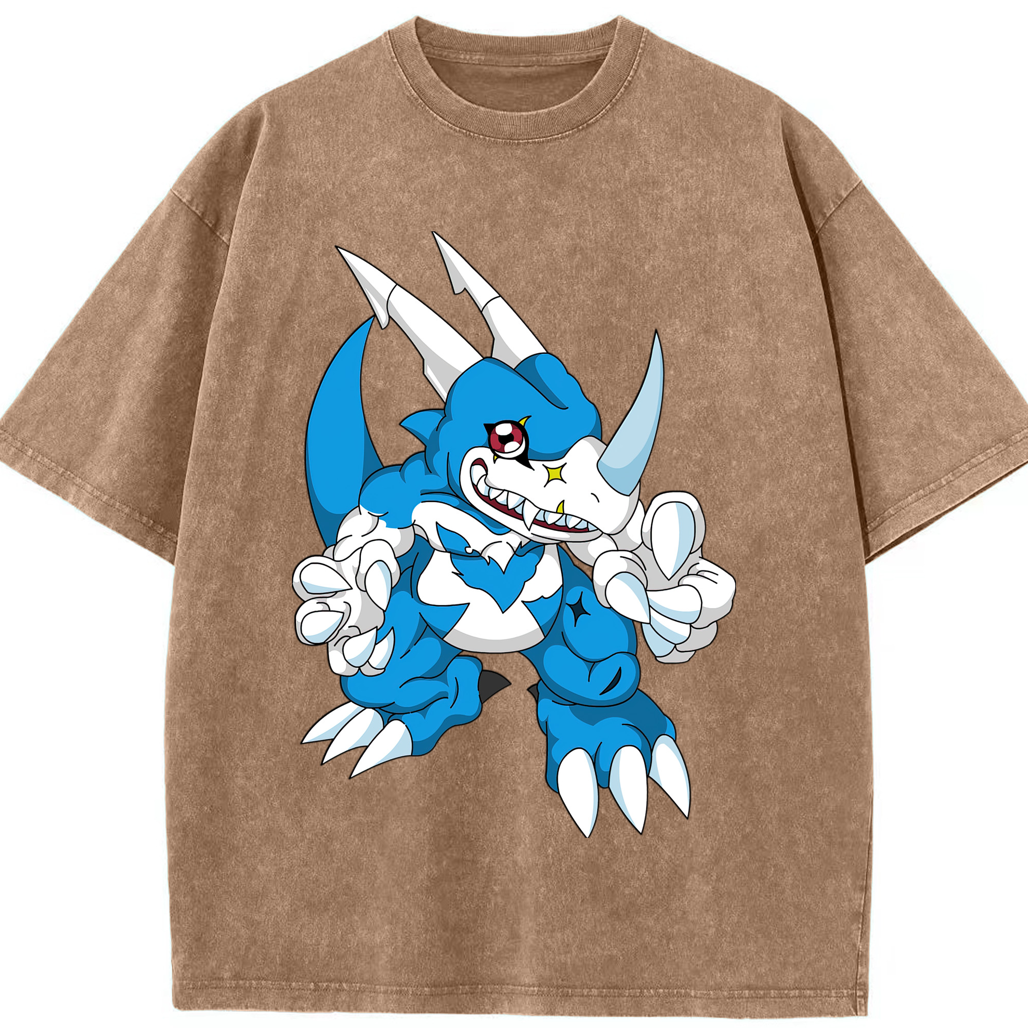 （画像用） Digimon デジタルモンスター/デジモン 綿100% ヴィンテージ風 半袖Tシャツ（フロントプリント）