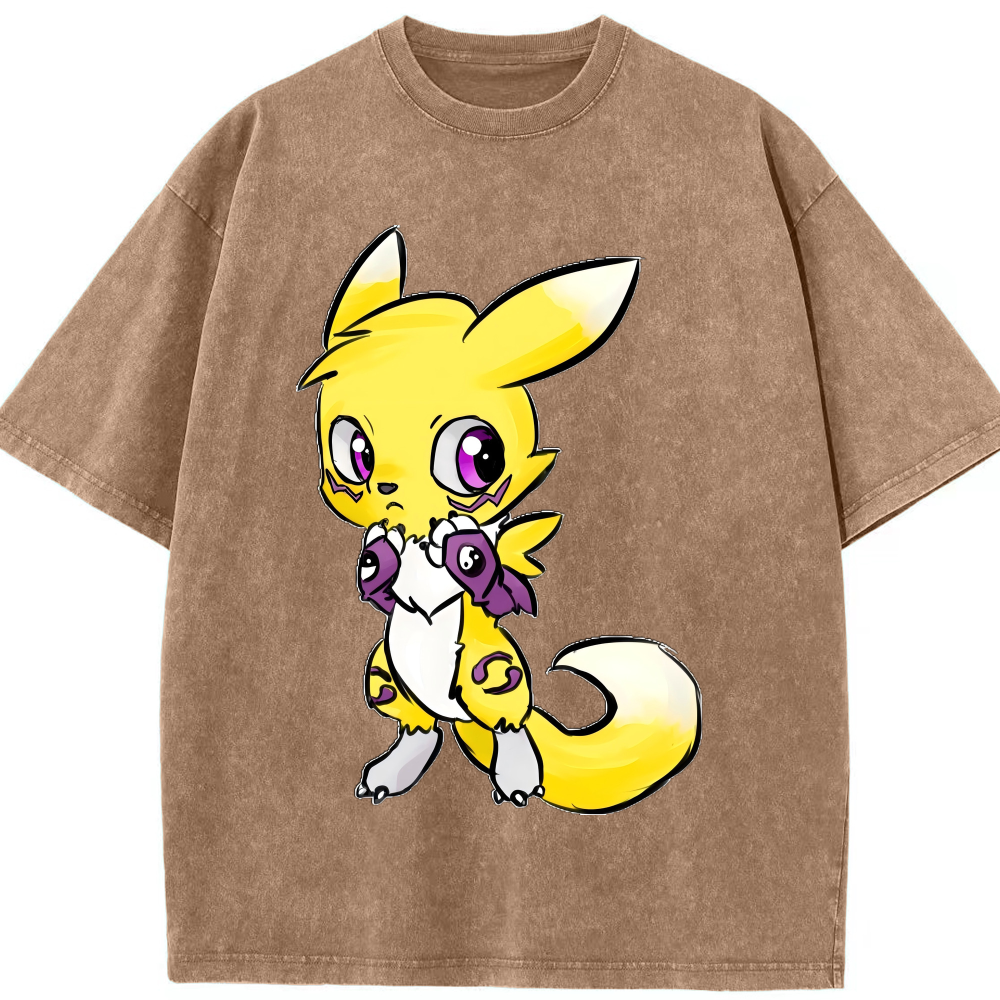 （画像用） Digimon デジタルモンスター/デジモン 綿100% ヴィンテージ風 半袖Tシャツ（フロントプリント）
