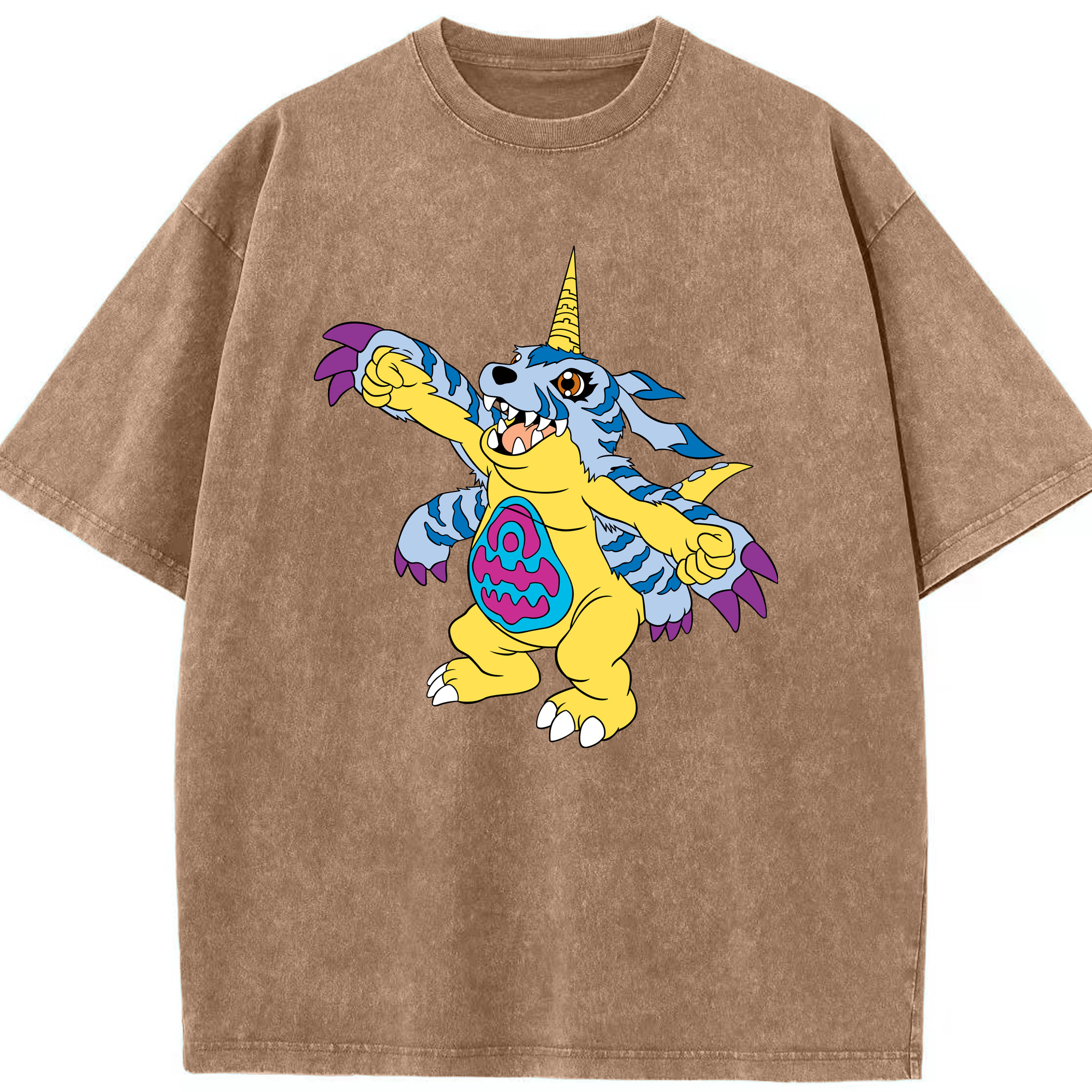 （画像用） Digimon デジタルモンスター/デジモン 綿100% ヴィンテージ風 半袖Tシャツ（フロントプリント）