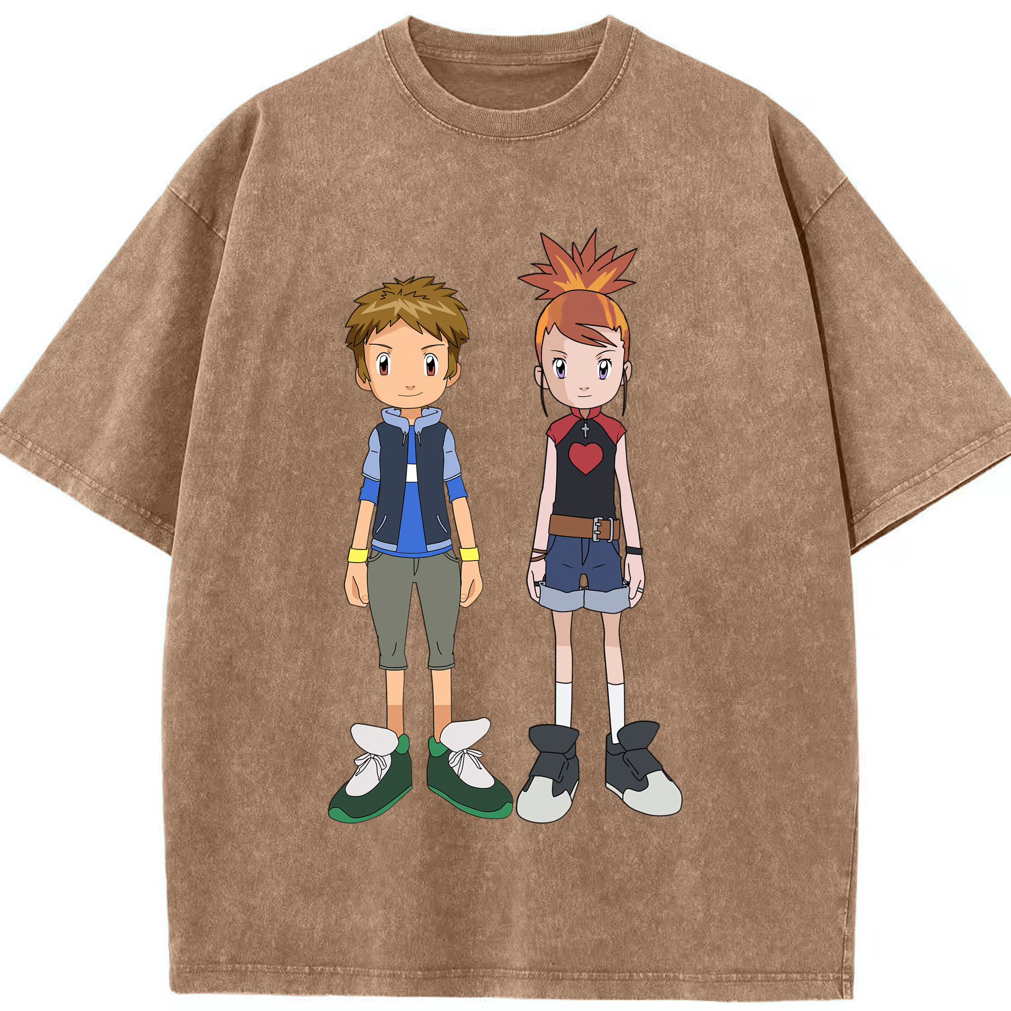 （画像用） Digimon デジタルモンスター/デジモン 綿100% ヴィンテージ風 半袖Tシャツ（フロントプリント）