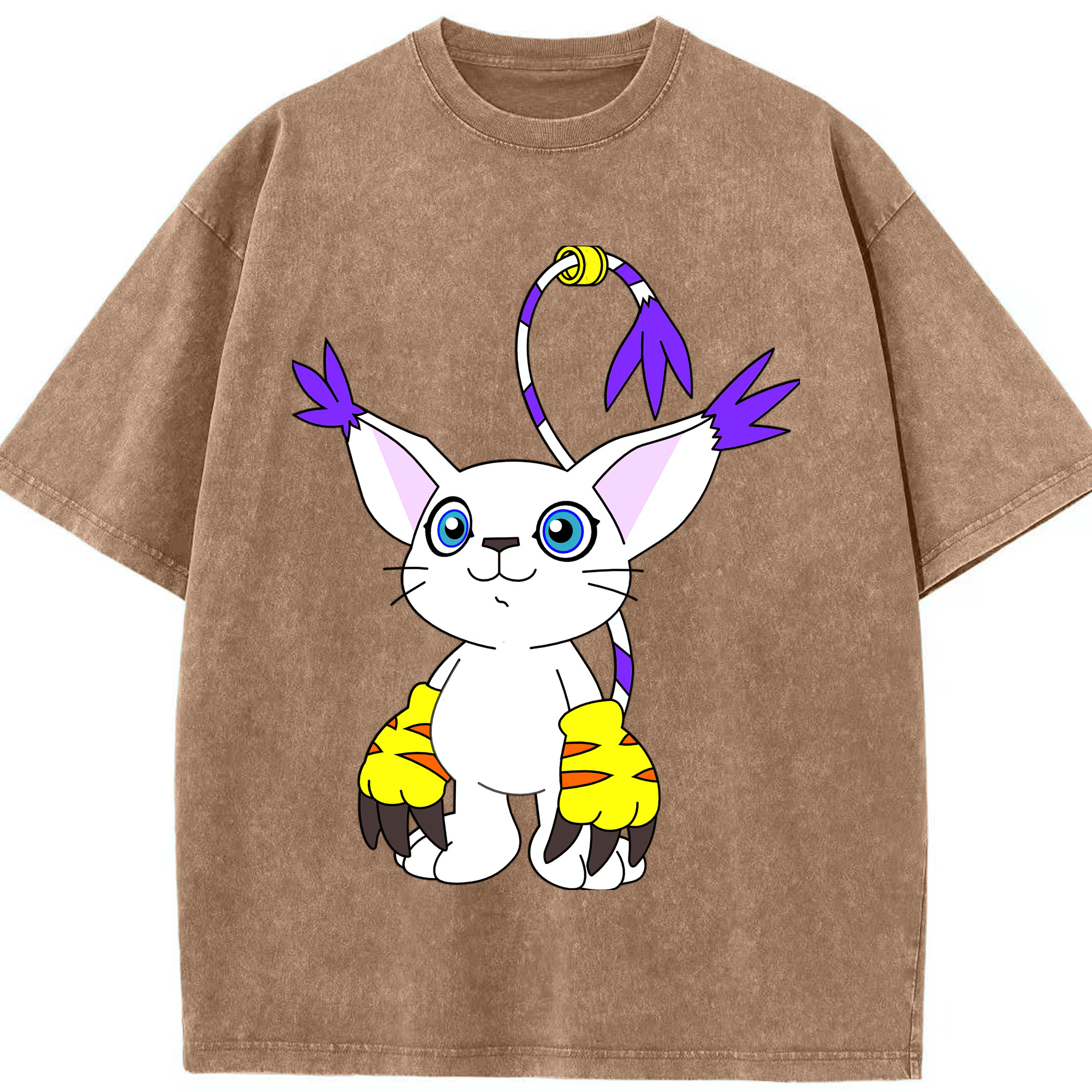 （画像用） Digimon デジタルモンスター/デジモン 綿100% ヴィンテージ風 半袖Tシャツ（フロントプリント）