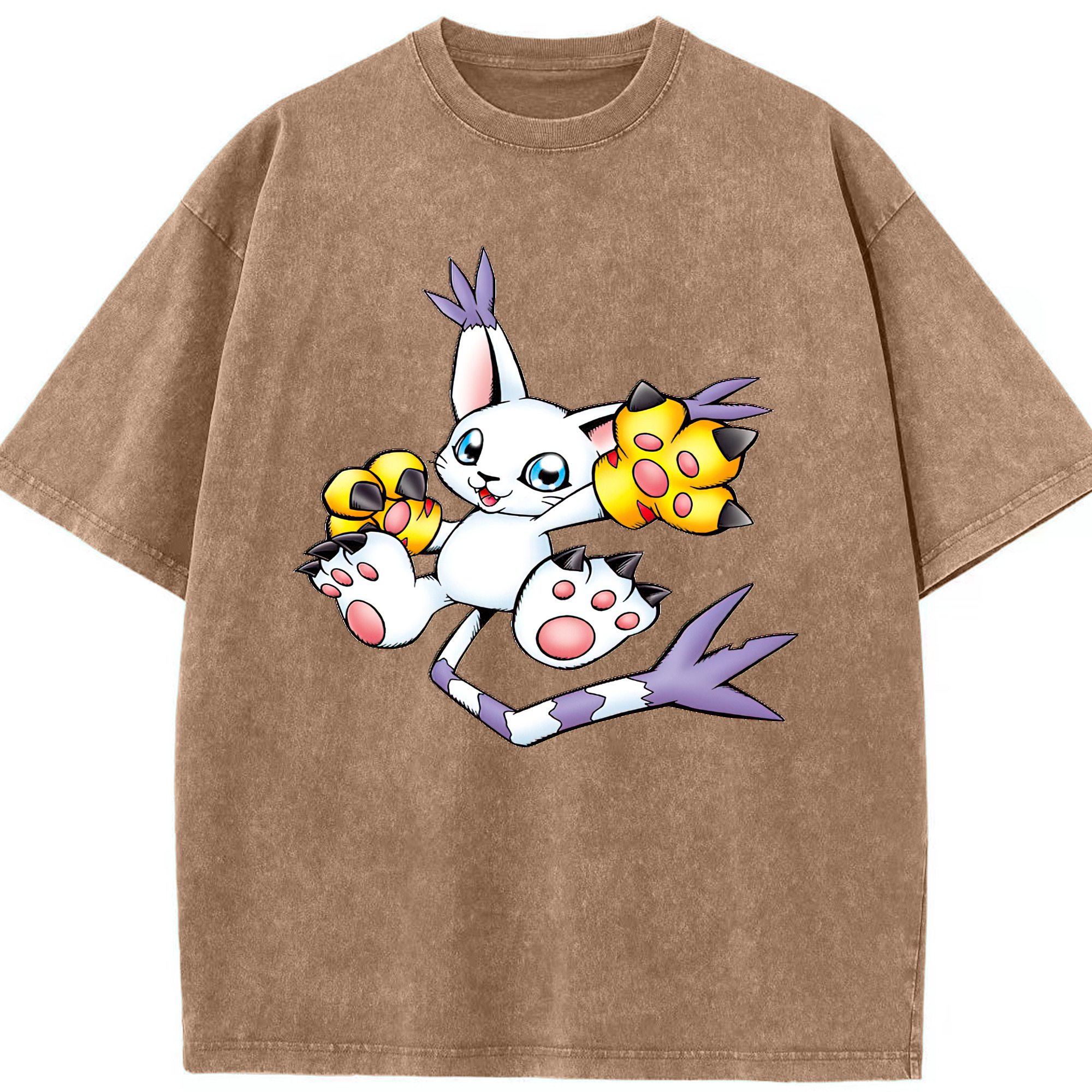 （画像用） Digimon デジタルモンスター/デジモン 綿100% ヴィンテージ風 半袖Tシャツ（フロントプリント）