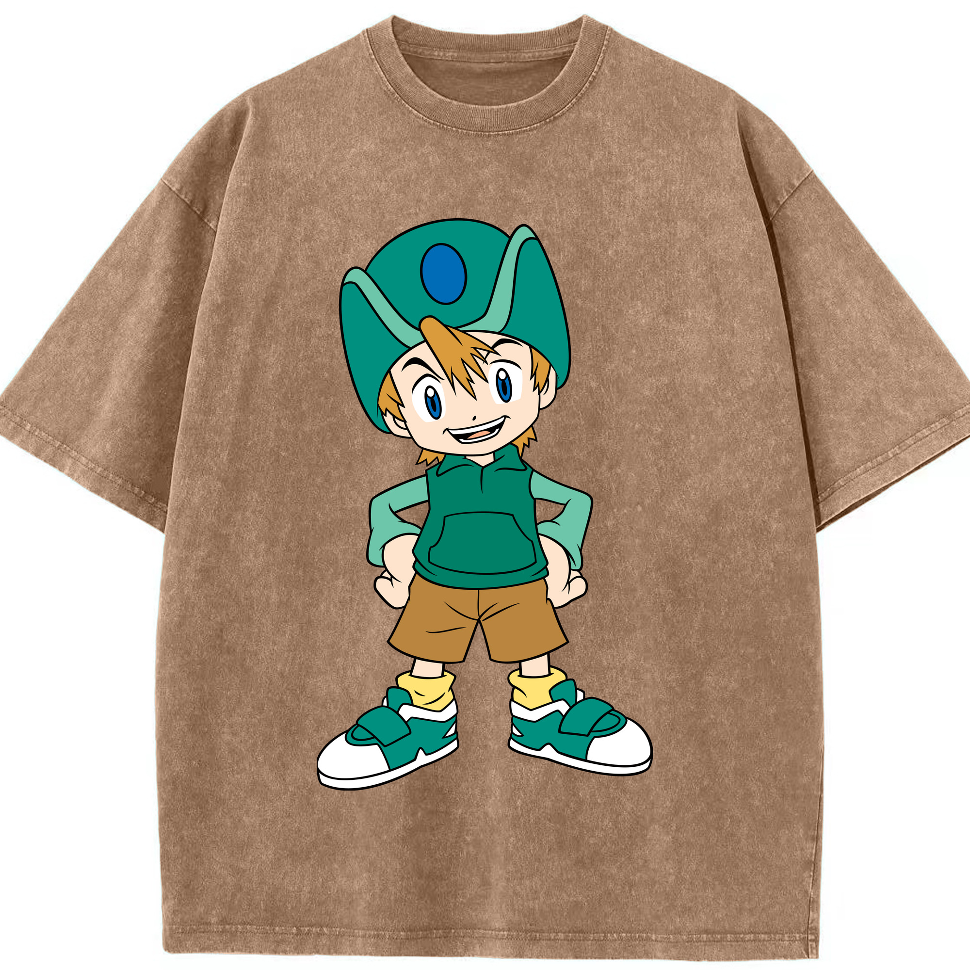 （画像用） Digimon デジタルモンスター/デジモン 綿100% ヴィンテージ風 半袖Tシャツ（フロントプリント）