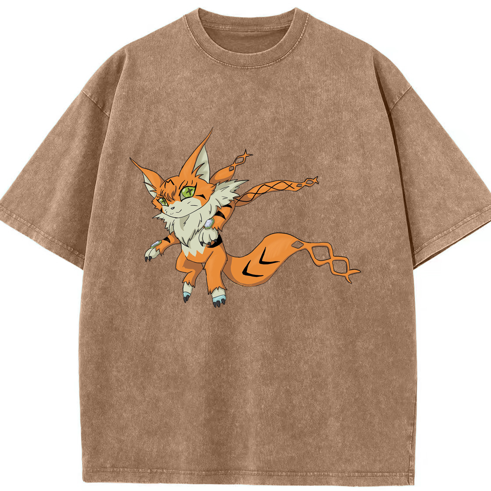 （画像用） Digimon デジタルモンスター/デジモン 綿100% ヴィンテージ風 半袖Tシャツ（フロントプリント）