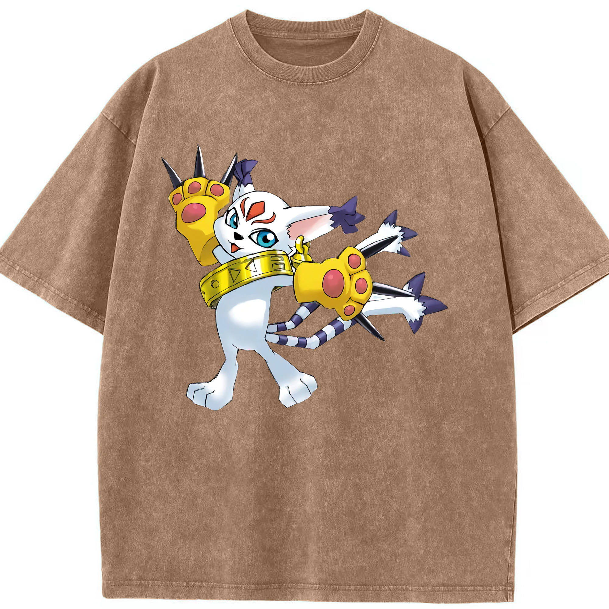 （画像用） Digimon デジタルモンスター/デジモン 綿100% ヴィンテージ風 半袖Tシャツ（フロントプリント）